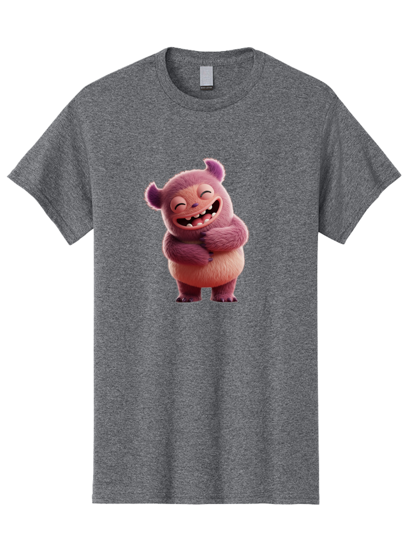 Grumps-Monster Men'S Graphic Tee, 100% Cotton, Comfortable Casual Summer Wear, Machine Washable, Happy Monster, Cartoon Character, Purple Creature, Smiling Face, Embracing Self, Funny Creature, Adorable Monster, Cute Character, Bae193 4
