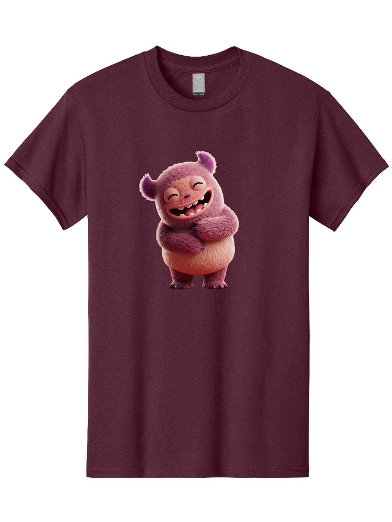 Grumps-Monster Men'S Graphic Tee, 100% Cotton, Comfortable Casual Summer Wear, Machine Washable, Happy Monster, Cartoon Character, Purple Creature, Smiling Face, Embracing Self, Funny Creature, Adorable Monster, Cute Character, Bae193 4