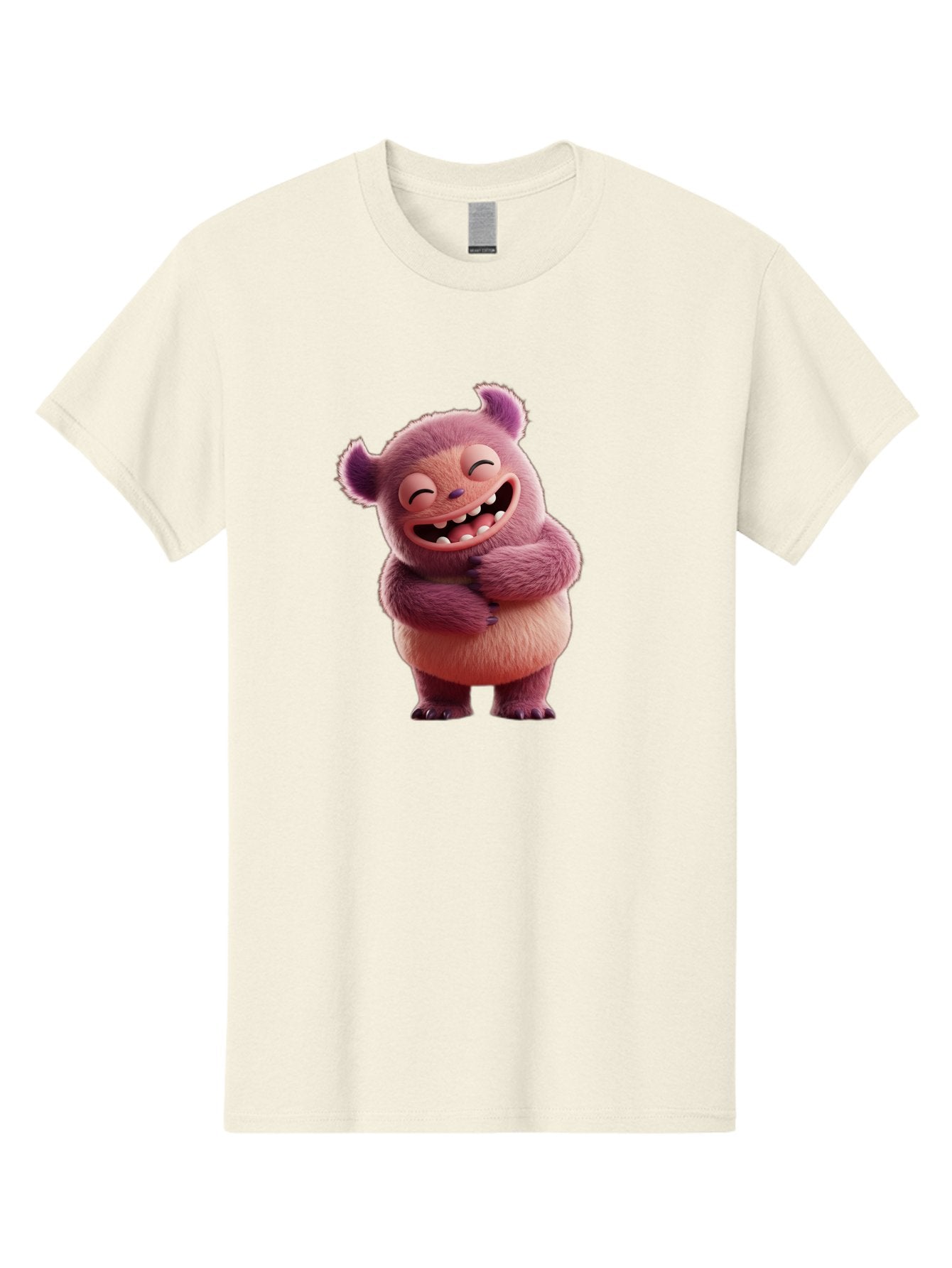Grumps-Monster Men'S Graphic Tee, 100% Cotton, Comfortable Casual Summer Wear, Machine Washable, Happy Monster, Cartoon Character, Purple Creature, Smiling Face, Embracing Self, Funny Creature, Adorable Monster, Cute Character, Bae193 3
