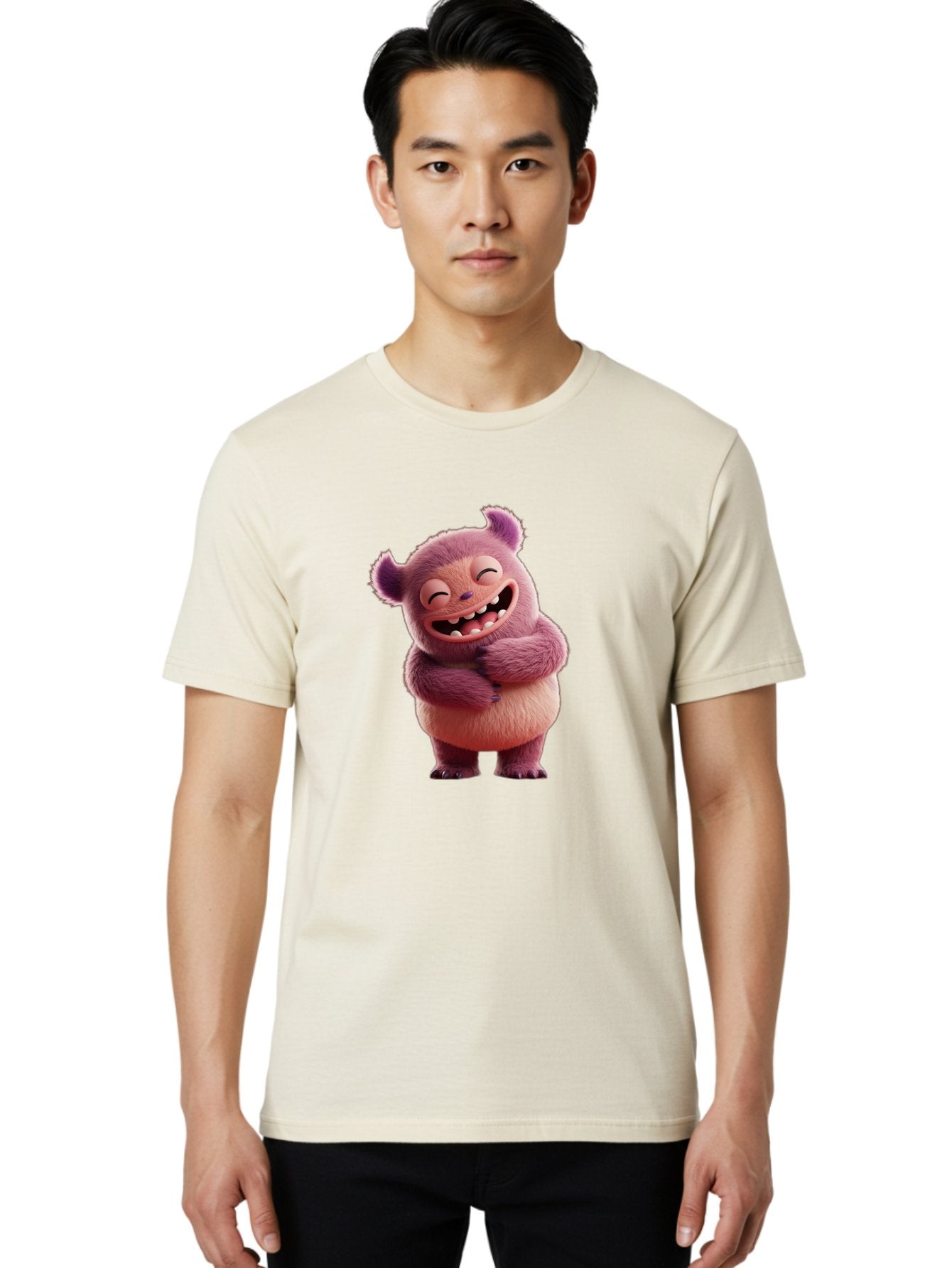 Grumps-Monster Men'S Graphic Tee, 100% Cotton, Comfortable Casual Summer Wear, Machine Washable, Happy Monster, Cartoon Character, Purple Creature, Smiling Face, Embracing Self, Funny Creature, Adorable Monster, Cute Character, Bae193 22