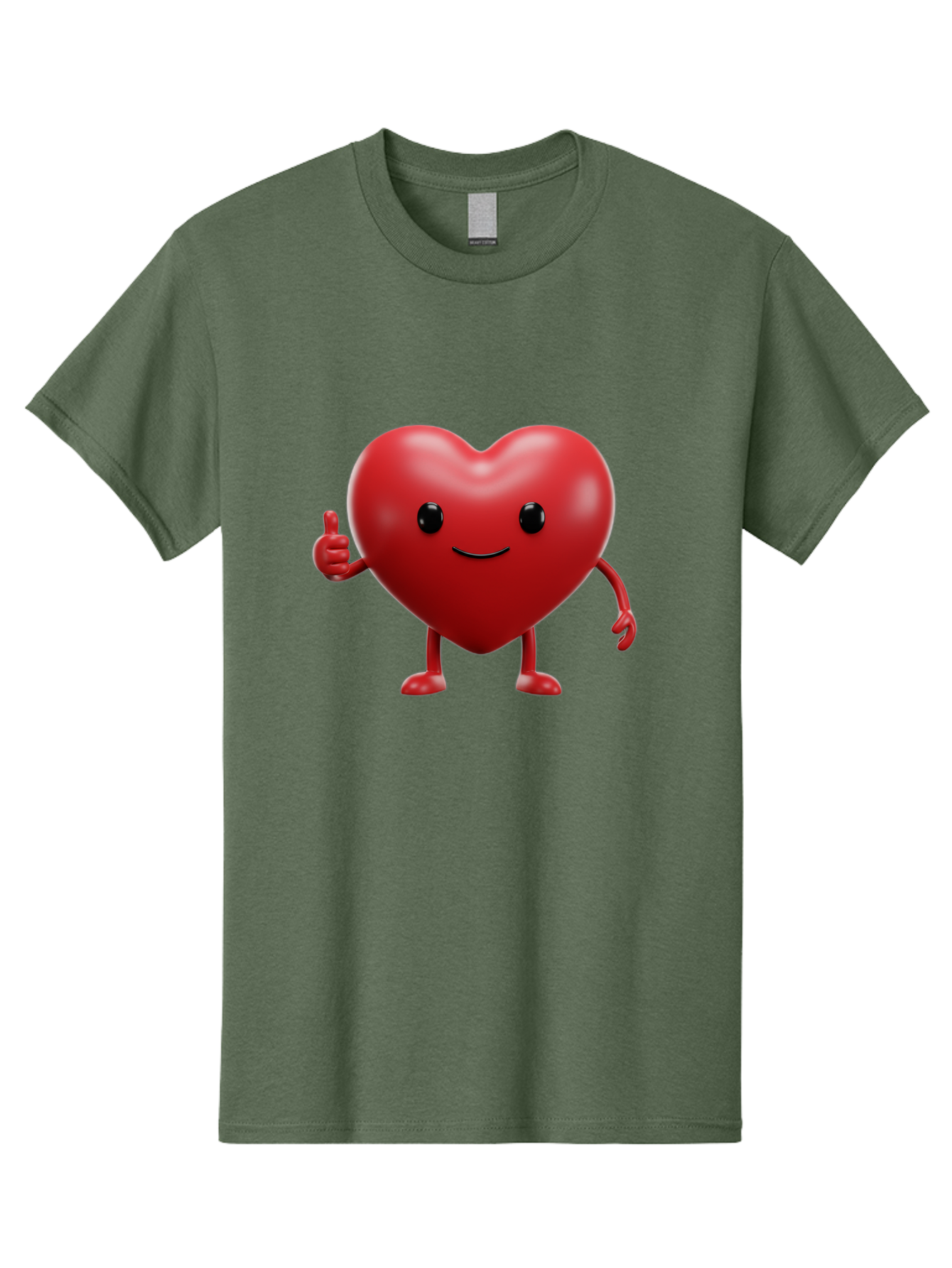 Happy-Heart Men'S Graphic Tee, 100% Cotton, Comfortable Casual Summer Wear, Machine Washable, Red Heart Character, Smiling Face, Thumbs Up, Cartoon Style, Heart Icon, Positive Attitude, Friendly Gesture, Love Symbol, Cute Design Bae195 14