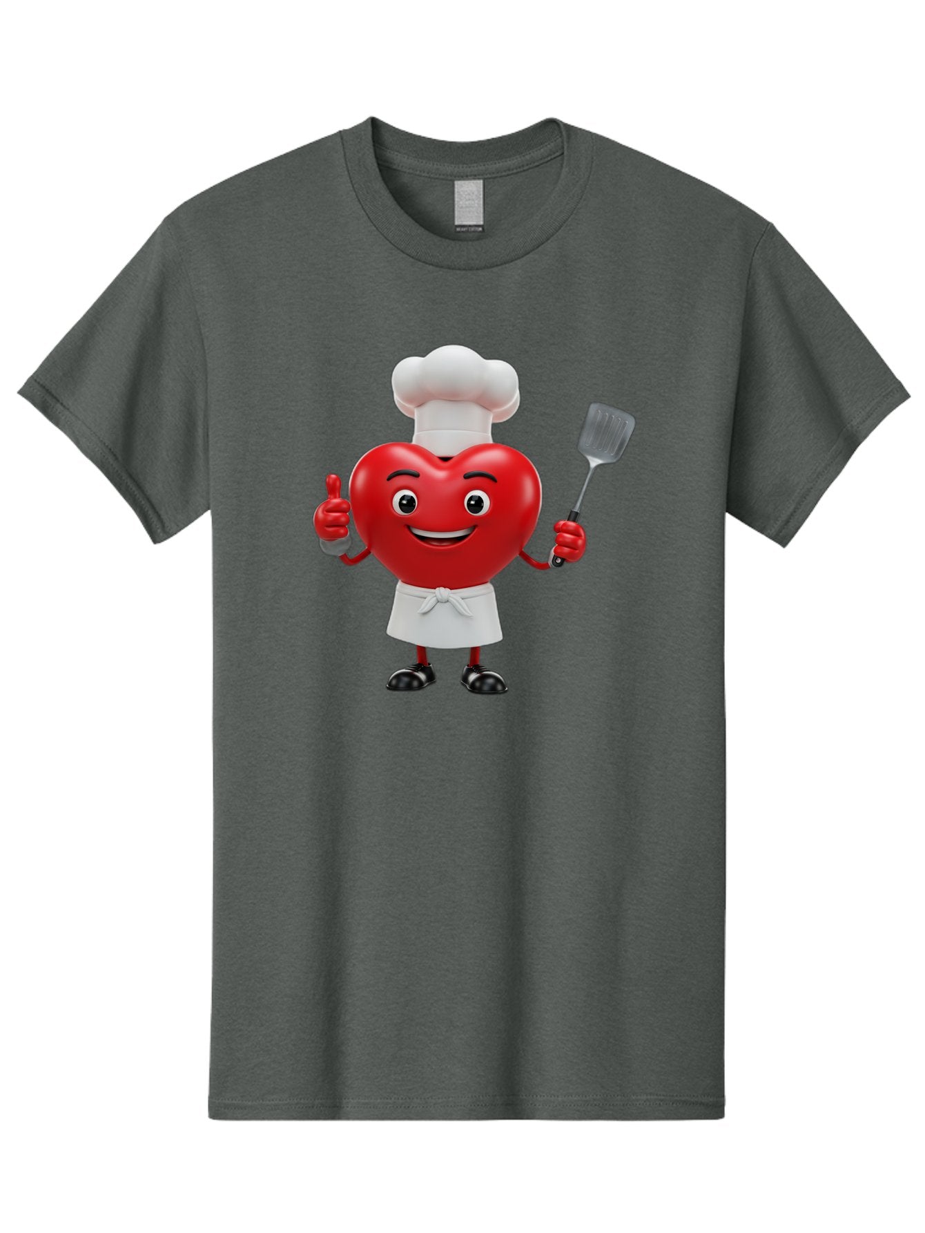 Heart-Chef Men'S Graphic Tee, 100% Cotton, Comfortable Casual Summer Wear, Machine Washable, Heart-Shaped Chef Mascot, Cooking With Love, Chef Hat, White Apron, Thumbs Up, Approval, Kitchen Tool, Culinary Delight, Cartoon Character, Bae198 14