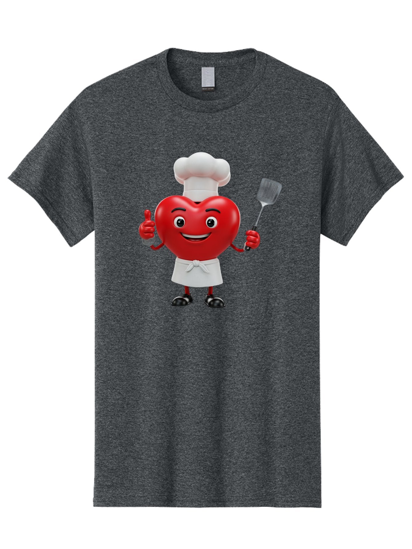 Heart-Chef Men'S Graphic Tee, 100% Cotton, Comfortable Casual Summer Wear, Machine Washable, Heart-Shaped Chef Mascot, Cooking With Love, Chef Hat, White Apron, Thumbs Up, Approval, Kitchen Tool, Culinary Delight, Cartoon Character, Bae198 13
