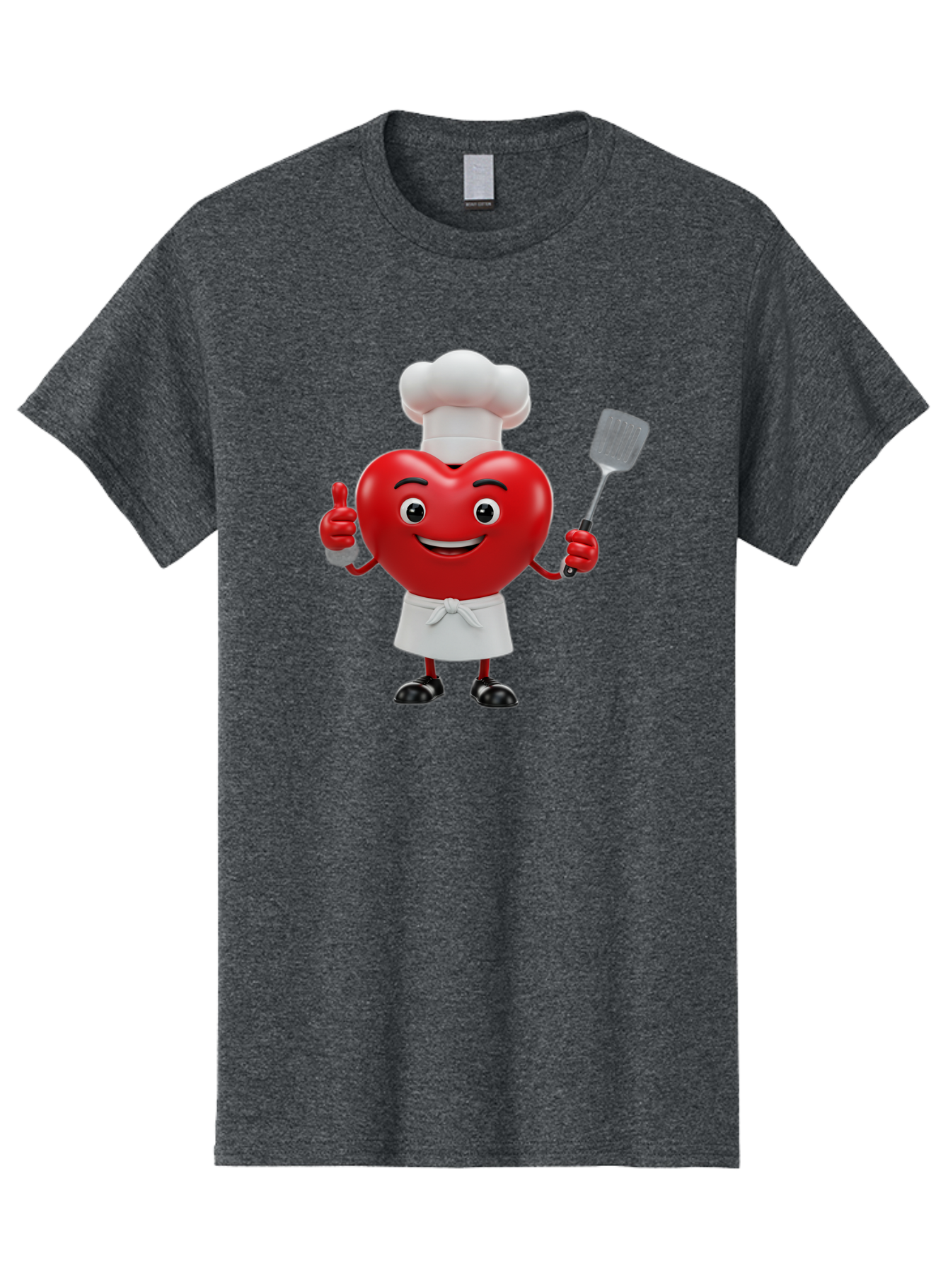 Heart-Chef Men'S Graphic Tee, 100% Cotton, Comfortable Casual Summer Wear, Machine Washable, Heart-Shaped Chef Mascot, Cooking With Love, Chef Hat, White Apron, Thumbs Up, Approval, Kitchen Tool, Culinary Delight, Cartoon Character, Bae198 15