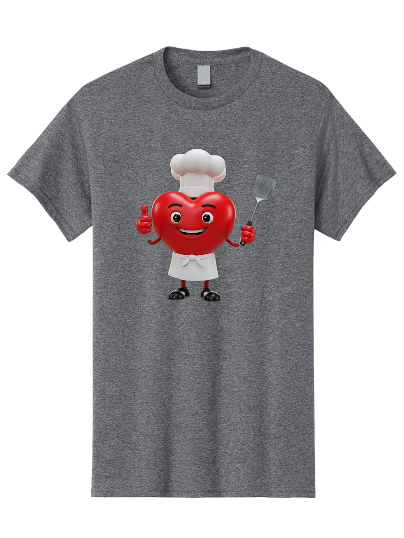 Heart-Chef Men'S Graphic Tee, 100% Cotton, Comfortable Casual Summer Wear, Machine Washable, Heart-Shaped Chef Mascot, Cooking With Love, Chef Hat, White Apron, Thumbs Up, Approval, Kitchen Tool, Culinary Delight, Cartoon Character, Bae198 15