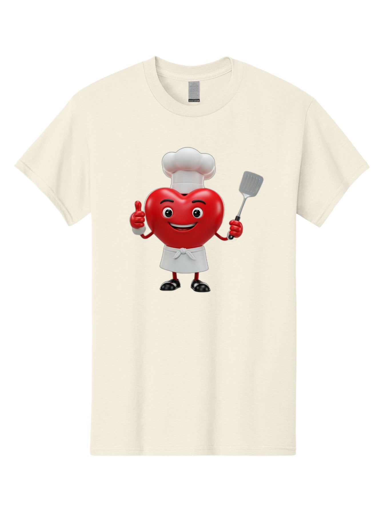 Heart-Chef Men'S Graphic Tee, 100% Cotton, Comfortable Casual Summer Wear, Machine Washable, Heart-Shaped Chef Mascot, Cooking With Love, Chef Hat, White Apron, Thumbs Up, Approval, Kitchen Tool, Culinary Delight, Cartoon Character, Bae198 7