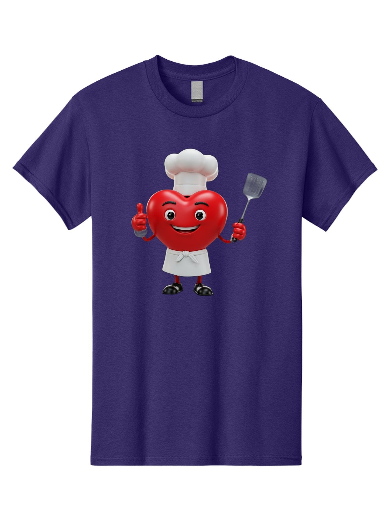 Heart-Chef Men'S Graphic Tee, 100% Cotton, Comfortable Casual Summer Wear, Machine Washable, Heart-Shaped Chef Mascot, Cooking With Love, Chef Hat, White Apron, Thumbs Up, Approval, Kitchen Tool, Culinary Delight, Cartoon Character, Bae198 4
