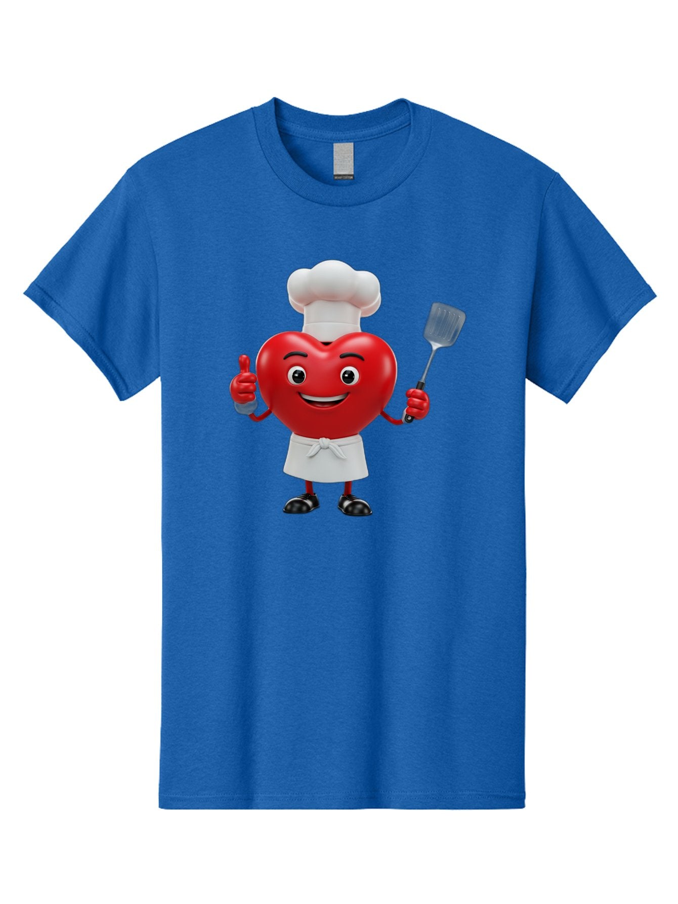 Heart-Chef Men'S Graphic Tee, 100% Cotton, Comfortable Casual Summer Wear, Machine Washable, Heart-Shaped Chef Mascot, Cooking With Love, Chef Hat, White Apron, Thumbs Up, Approval, Kitchen Tool, Culinary Delight, Cartoon Character, Bae198 11