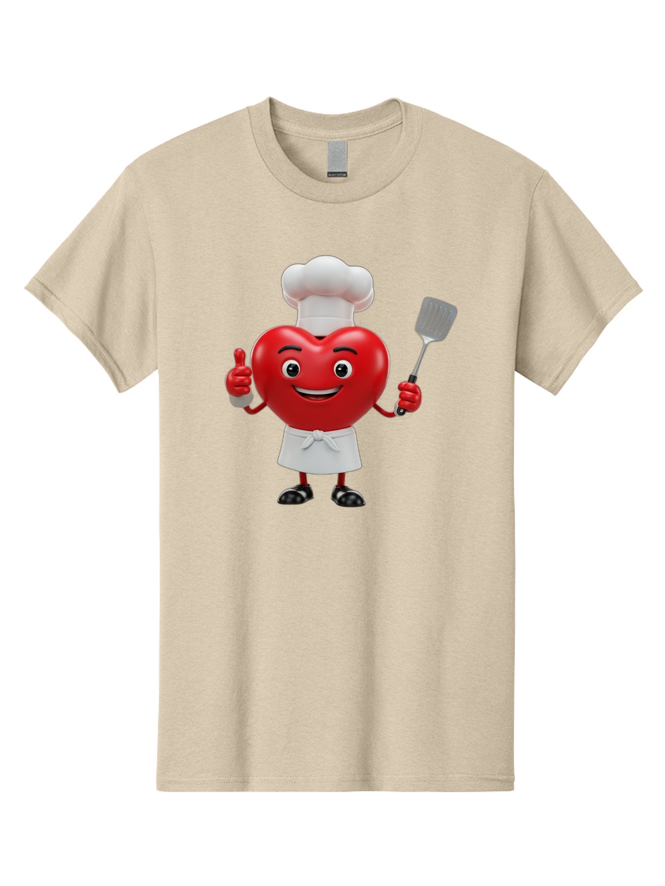 Heart-Chef Men'S Graphic Tee, 100% Cotton, Comfortable Casual Summer Wear, Machine Washable, Heart-Shaped Chef Mascot, Cooking With Love, Chef Hat, White Apron, Thumbs Up, Approval, Kitchen Tool, Culinary Delight, Cartoon Character, Bae198 10