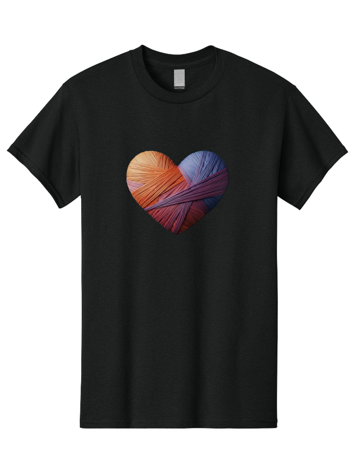 Heart Men'S Graphic Tee, 100% Cotton, Comfortable Casual Summer Wear, Machine Washable, Heart-Shaped Twine, Colorful Threads, Vibrant Colors, Twine Art, Heart Design, Handmade Craft, Creative Expression, Artistic, Yarn, Knitting Bae202 15