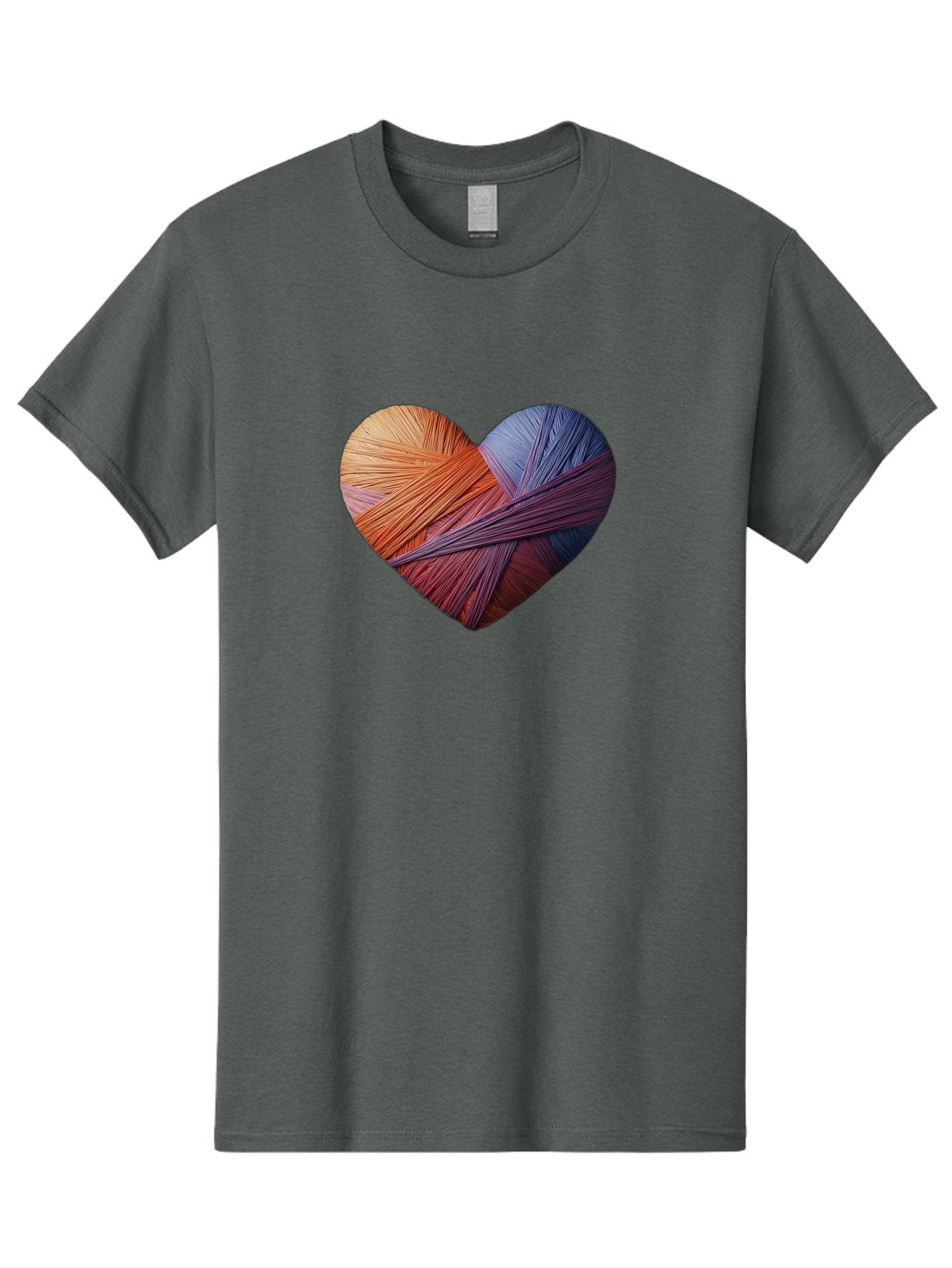 Heart Men'S Graphic Tee, 100% Cotton, Comfortable Casual Summer Wear, Machine Washable, Heart-Shaped Twine, Colorful Threads, Vibrant Colors, Twine Art, Heart Design, Handmade Craft, Creative Expression, Artistic, Yarn, Knitting Bae202 6