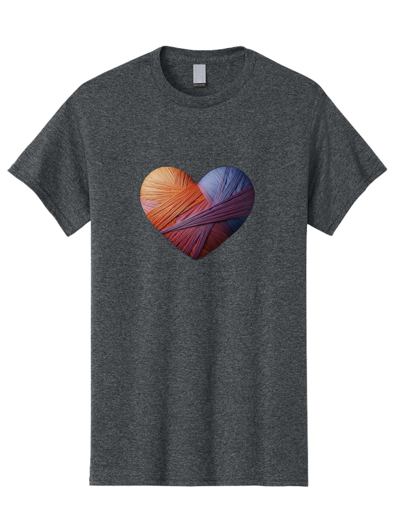 Heart Men'S Graphic Tee, 100% Cotton, Comfortable Casual Summer Wear, Machine Washable, Heart-Shaped Twine, Colorful Threads, Vibrant Colors, Twine Art, Heart Design, Handmade Craft, Creative Expression, Artistic, Yarn, Knitting Bae202 12