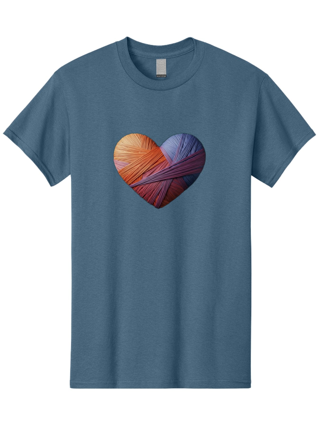 Heart Men'S Graphic Tee, 100% Cotton, Comfortable Casual Summer Wear, Machine Washable, Heart-Shaped Twine, Colorful Threads, Vibrant Colors, Twine Art, Heart Design, Handmade Craft, Creative Expression, Artistic, Yarn, Knitting Bae202 13