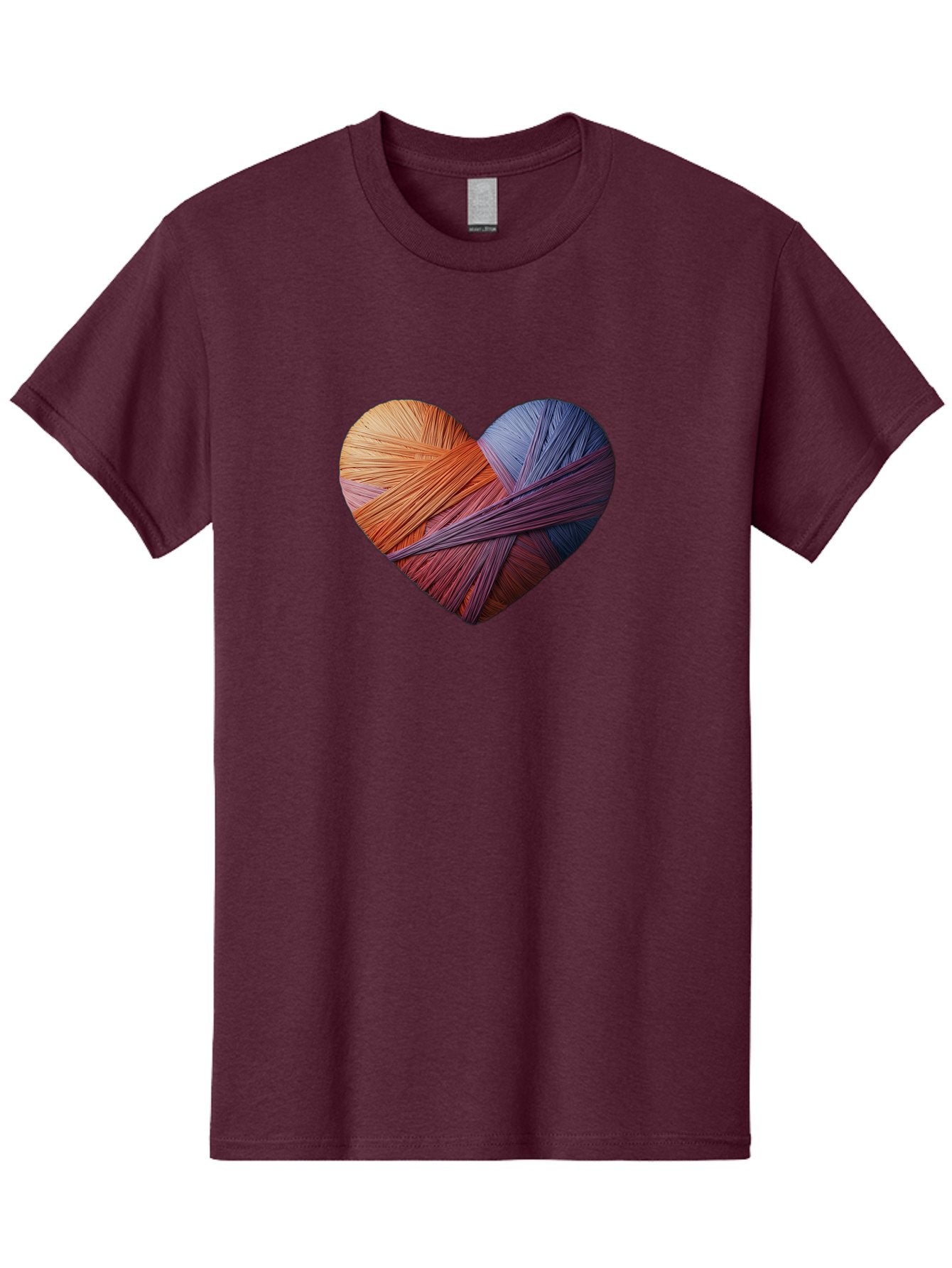 Heart Men'S Graphic Tee, 100% Cotton, Comfortable Casual Summer Wear, Machine Washable, Heart-Shaped Twine, Colorful Threads, Vibrant Colors, Twine Art, Heart Design, Handmade Craft, Creative Expression, Artistic, Yarn, Knitting Bae202 9