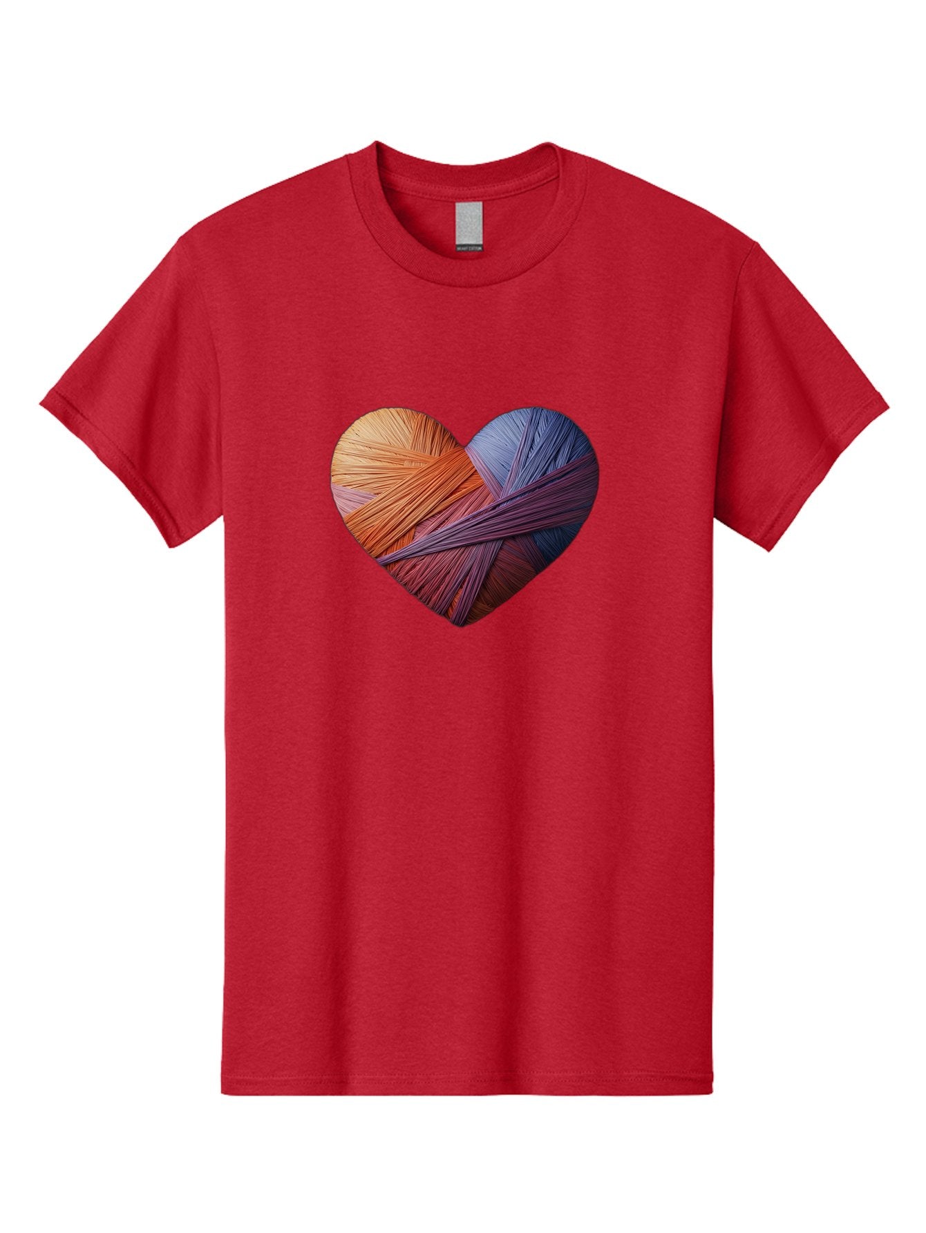 Heart Men'S Graphic Tee, 100% Cotton, Comfortable Casual Summer Wear, Machine Washable, Heart-Shaped Twine, Colorful Threads, Vibrant Colors, Twine Art, Heart Design, Handmade Craft, Creative Expression, Artistic, Yarn, Knitting Bae202 7