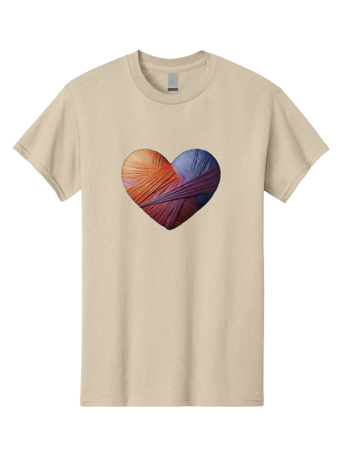 Heart Men'S Graphic Tee, 100% Cotton, Comfortable Casual Summer Wear, Machine Washable, Heart-Shaped Twine, Colorful Threads, Vibrant Colors, Twine Art, Heart Design, Handmade Craft, Creative Expression, Artistic, Yarn, Knitting Bae202 10