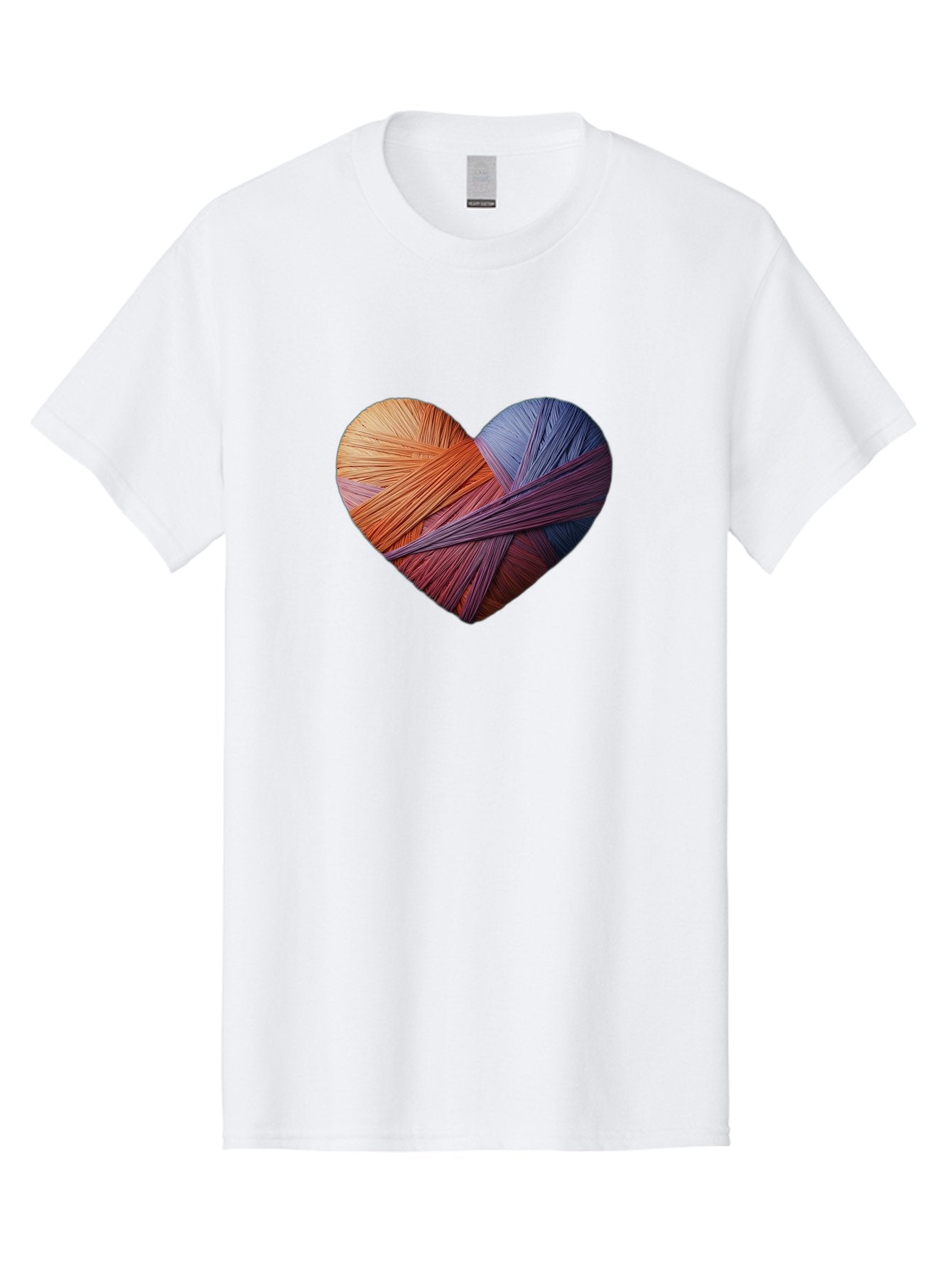 Heart Men'S Graphic Tee, 100% Cotton, Comfortable Casual Summer Wear, Machine Washable, Heart-Shaped Twine, Colorful Threads, Vibrant Colors, Twine Art, Heart Design, Handmade Craft, Creative Expression, Artistic, Yarn, Knitting Bae202 3