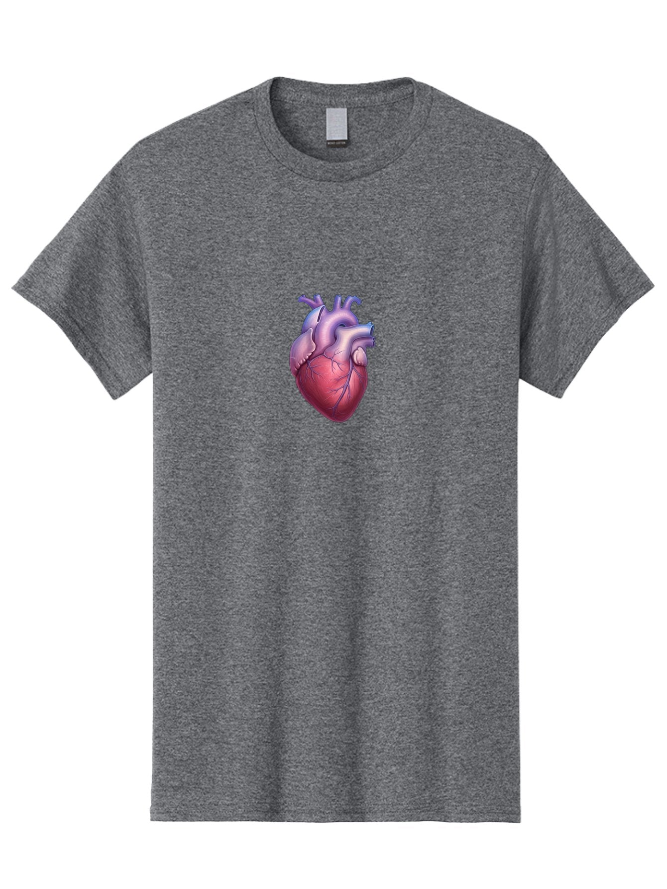 Human-Heart Men'S Graphic Tee, 100% Cotton, Comfortable Casual Summer Wear, Machine Washable, Human Heart, Anatomical Illustration, Medical Art, Cardiology, Heart Anatomy, Vital Organ, Detailed Drawing Bae204