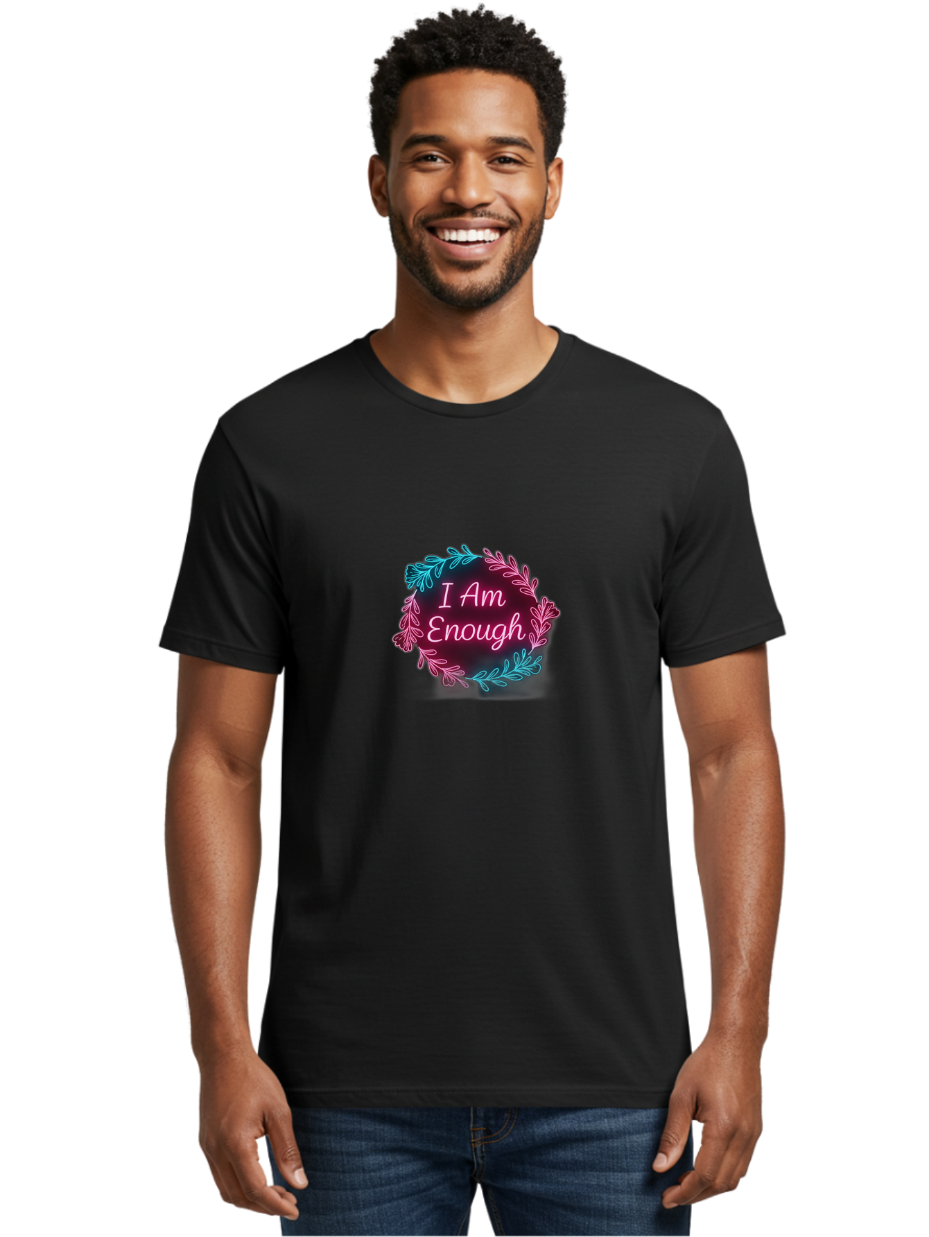 I-Am-Enough-2 Men'S Graphic Tee, 100% Cotton, Comfortable Casual Summer Wear, Machine Washable, Empowerment Message, Motivational Quote, Self Love, Personal Growth, Positive Affirmation, Inspirational Words, Mental Wellness, I Am Enough Bae206 23