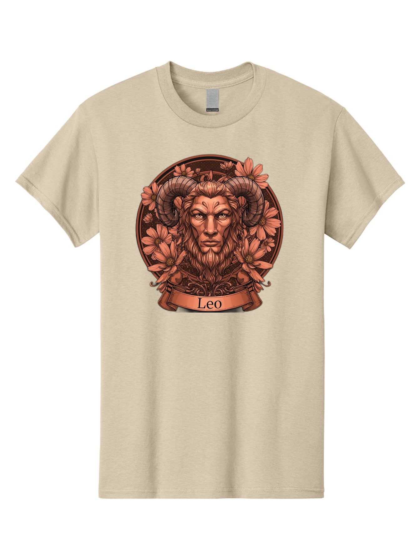 Leo-Zodiac Men'S Graphic Tee, 100% Cotton, Comfortable Casual Summer Wear, Machine Washable, Zodiac Sign, Astrological Symbol, Leo Horoscope, Mythical Creature, Floral Design, Ornate Illustration, Symbolic Representation, Mystical Art, Bae215 15