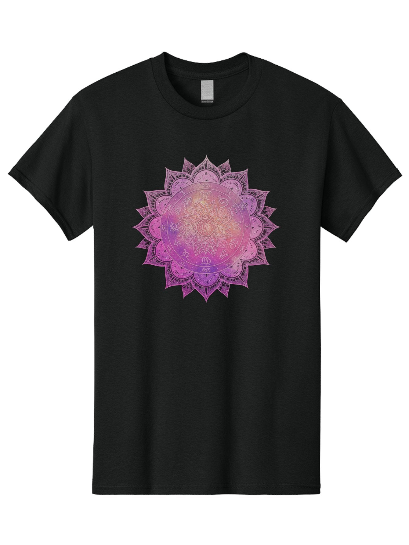 Lotus-Flower-Mandala Men'S Graphic Tee, 100% Cotton, Comfortable Casual Summer Wear, Machine Washable, Sacred Geometry, Spiritual Symbols, Mystical Art, Intricate Patterns, Mandala Design, Purple Hues, Symbolic Representation, Bae223 12