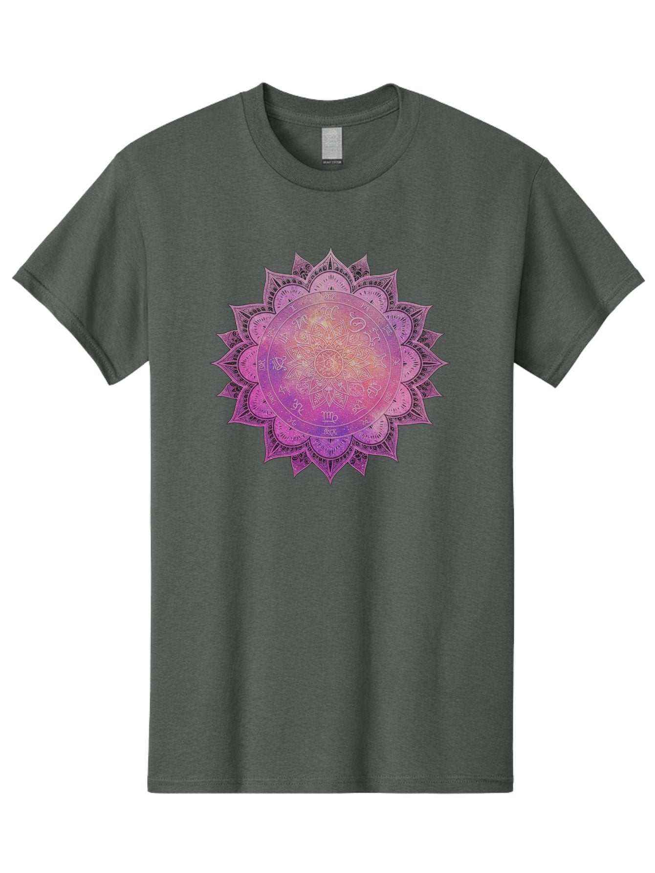 Lotus-Flower-Mandala Men'S Graphic Tee, 100% Cotton, Comfortable Casual Summer Wear, Machine Washable, Sacred Geometry, Spiritual Symbols, Mystical Art, Intricate Patterns, Mandala Design, Purple Hues, Symbolic Representation, Bae223 14