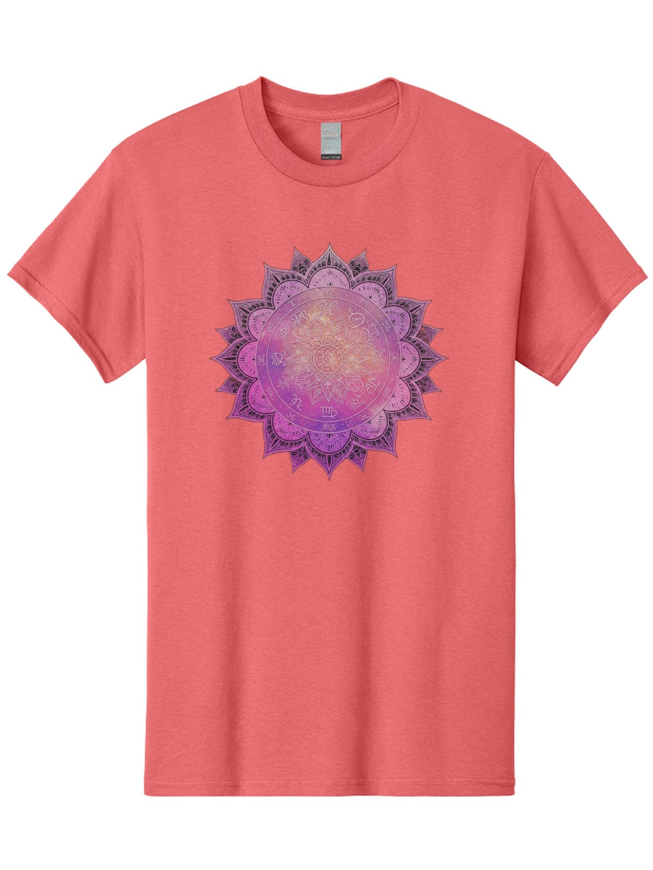 Lotus-Flower-Mandala Men'S Graphic Tee, 100% Cotton, Comfortable Casual Summer Wear, Machine Washable, Sacred Geometry, Spiritual Symbols, Mystical Art, Intricate Patterns, Mandala Design, Purple Hues, Symbolic Representation, Bae223 6