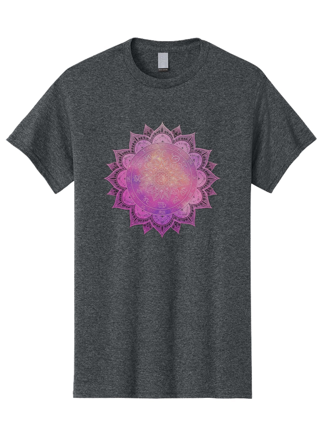 Lotus-Flower-Mandala Men'S Graphic Tee, 100% Cotton, Comfortable Casual Summer Wear, Machine Washable, Sacred Geometry, Spiritual Symbols, Mystical Art, Intricate Patterns, Mandala Design, Purple Hues, Symbolic Representation, Bae223 13