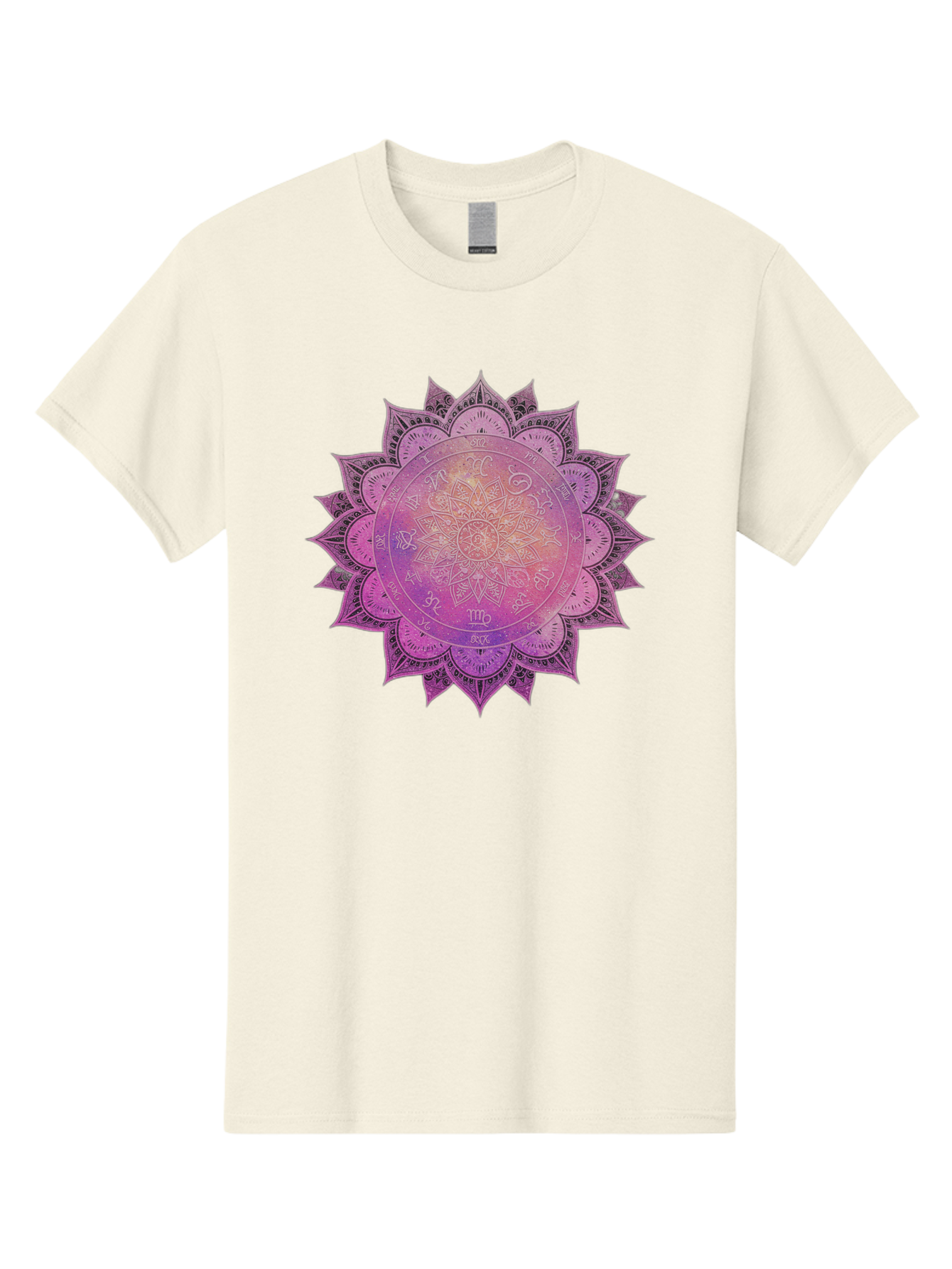 Lotus-Flower-Mandala Men'S Graphic Tee, 100% Cotton, Comfortable Casual Summer Wear, Machine Washable, Sacred Geometry, Spiritual Symbols, Mystical Art, Intricate Patterns, Mandala Design, Purple Hues, Symbolic Representation, Bae223 9