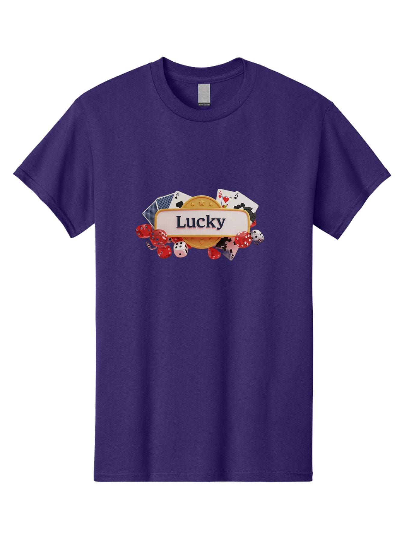 Lucky Men'S Graphic Tee, 100% Cotton, Comfortable Casual Summer Wear, Machine Washable, Lucky Charm, Playing Cards, Poker Dice, Casino Games, Gambler'S Luck, Good Fortune, Winning Streak, Lady Luck Bae227 11