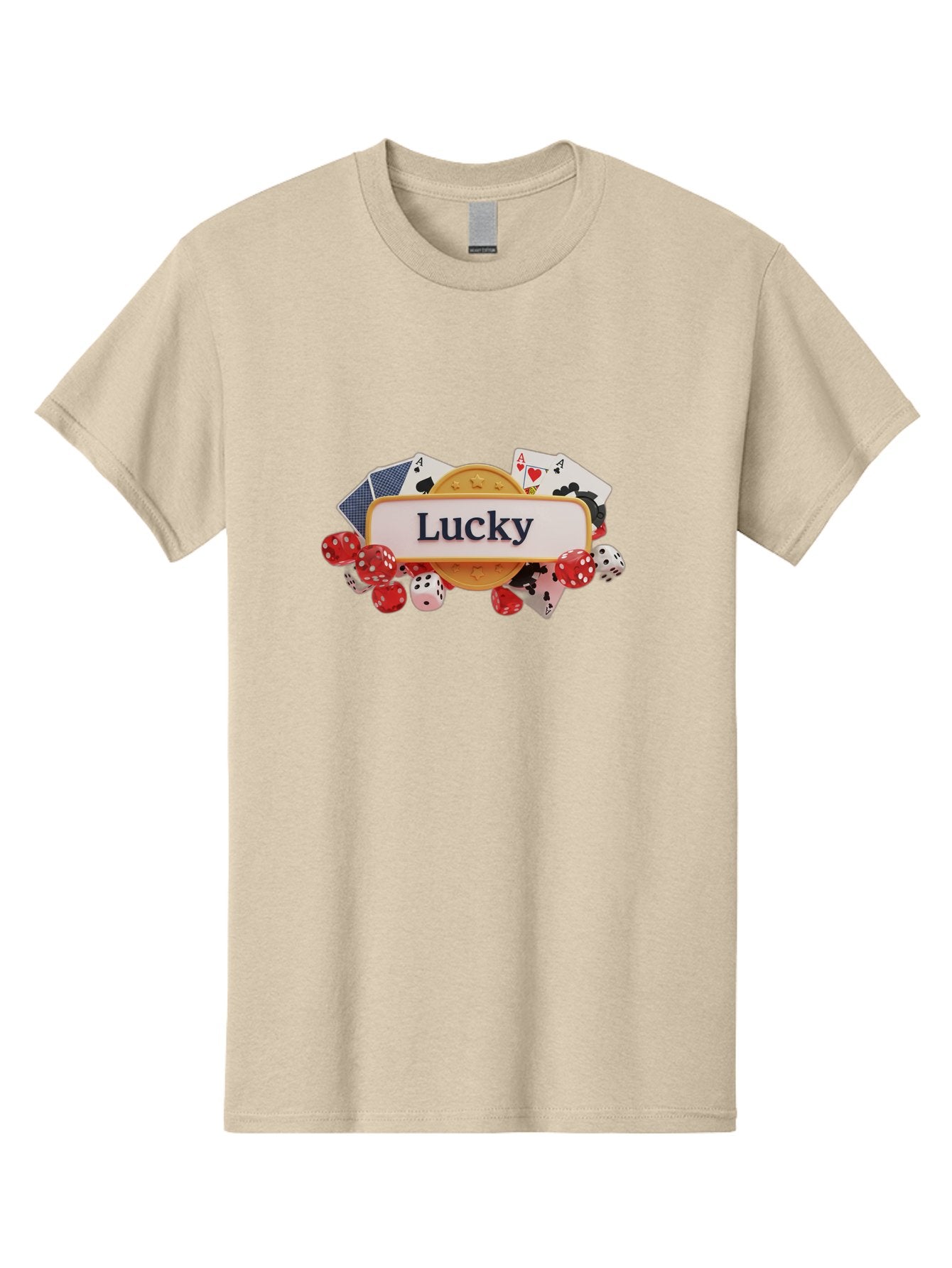 Lucky Men'S Graphic Tee, 100% Cotton, Comfortable Casual Summer Wear, Machine Washable, Lucky Charm, Playing Cards, Poker Dice, Casino Games, Gambler'S Luck, Good Fortune, Winning Streak, Lady Luck Bae227 17
