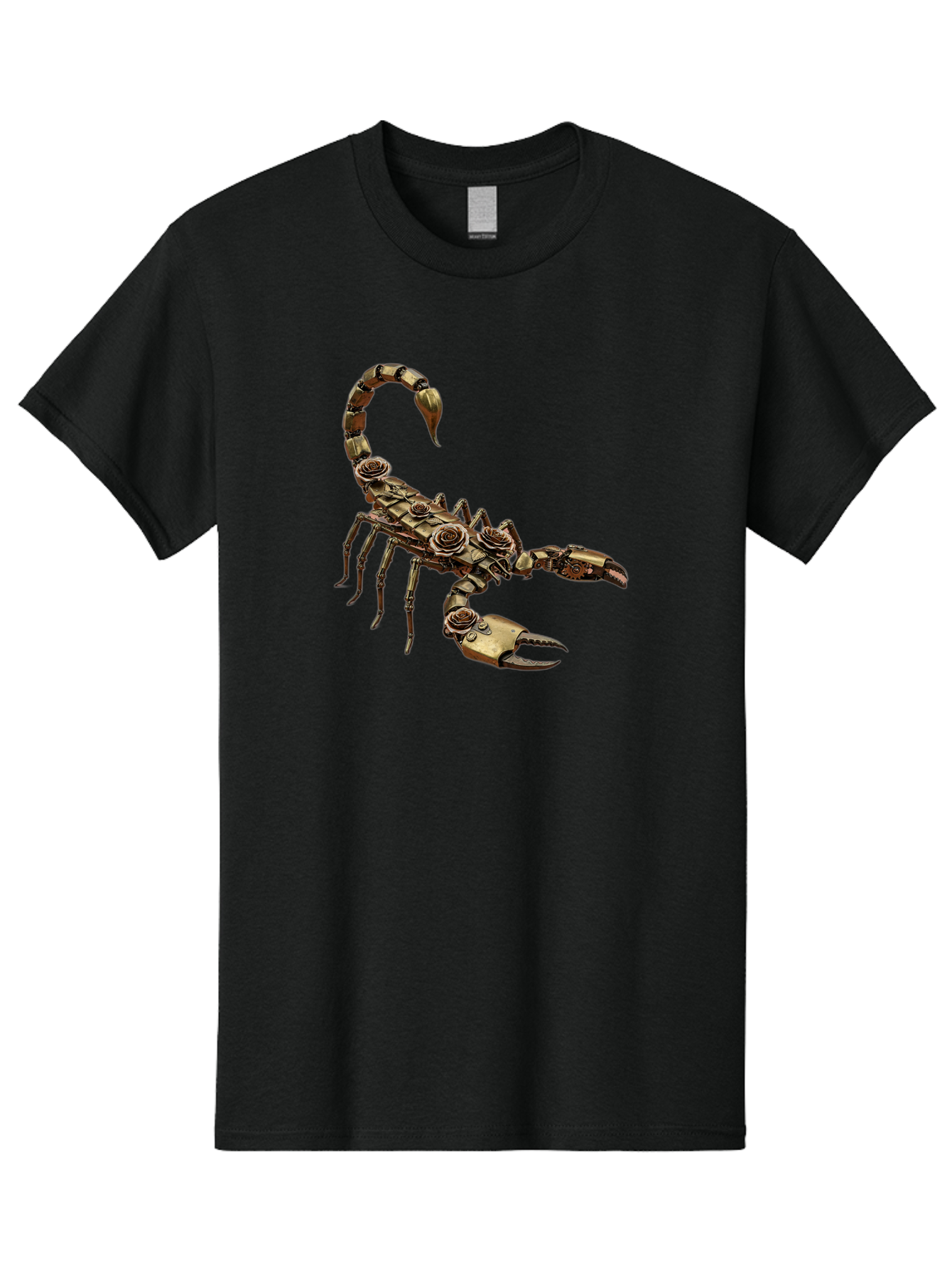 Mechanical-Scorpion Men'S Graphic Tee, 100% Cotton, Comfortable Casual Summer Wear, Machine Washable, Metallic Scorpion, Robotic Creature, Mechanical Arachnid, Futuristic Design, Steampunk Insect, Science Fiction Art, Robotic Exoskeleton, Bae229 9