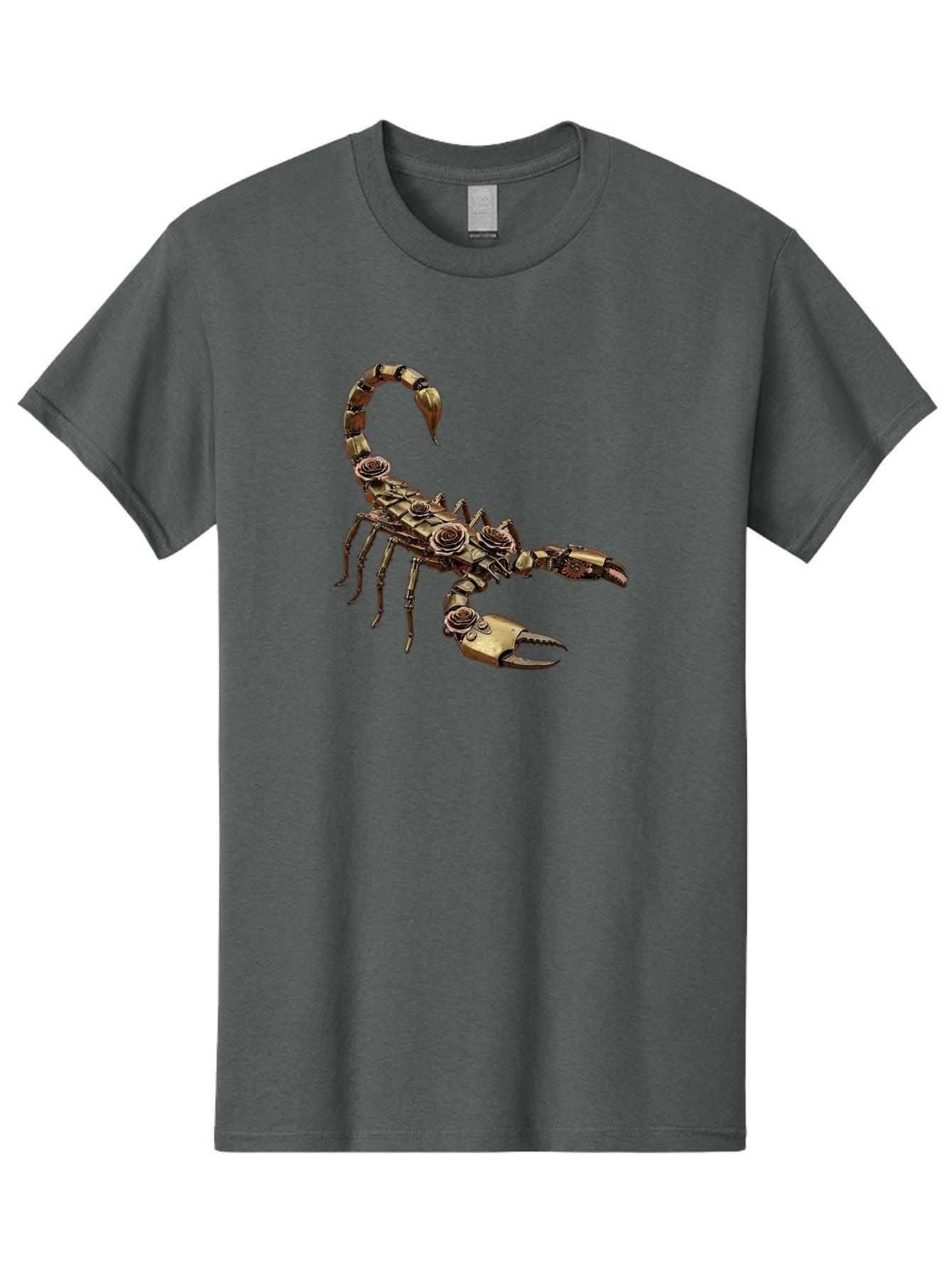 Mechanical-Scorpion Men'S Graphic Tee, 100% Cotton, Comfortable Casual Summer Wear, Machine Washable, Metallic Scorpion, Robotic Creature, Mechanical Arachnid, Futuristic Design, Steampunk Insect, Science Fiction Art, Robotic Exoskeleton, Bae229 6