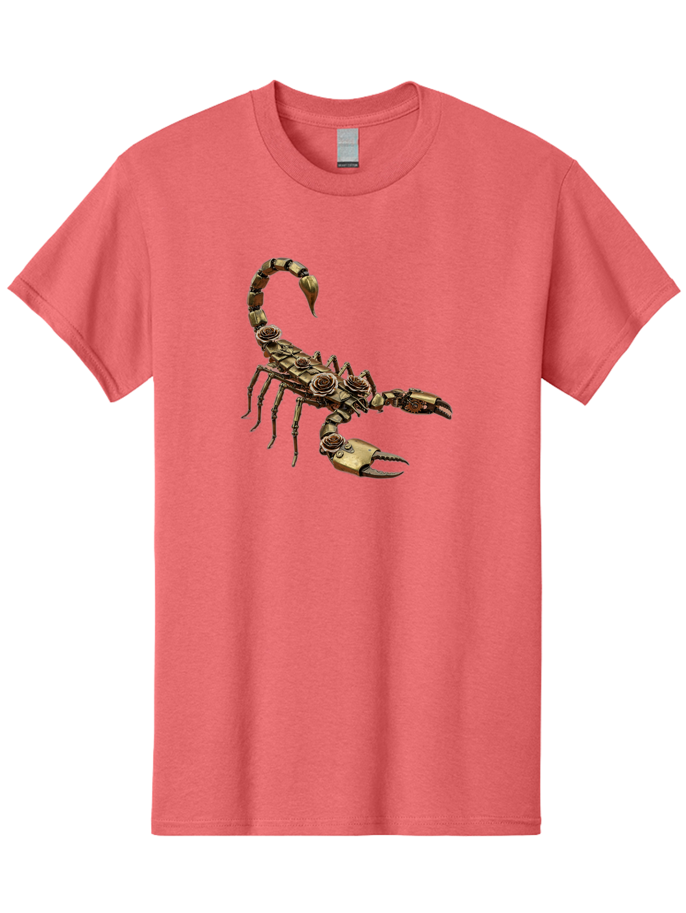 Mechanical-Scorpion Men'S Graphic Tee, 100% Cotton, Comfortable Casual Summer Wear, Machine Washable, Metallic Scorpion, Robotic Creature, Mechanical Arachnid, Futuristic Design, Steampunk Insect, Science Fiction Art, Robotic Exoskeleton, Bae229 12