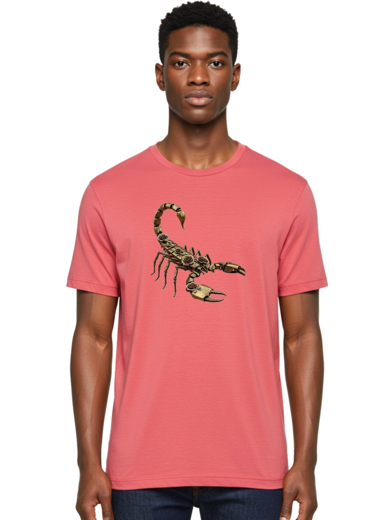 Mechanical-Scorpion Men'S Graphic Tee, 100% Cotton, Comfortable Casual Summer Wear, Machine Washable, Metallic Scorpion, Robotic Creature, Mechanical Arachnid, Futuristic Design, Steampunk Insect, Science Fiction Art, Robotic Exoskeleton, Bae229 18