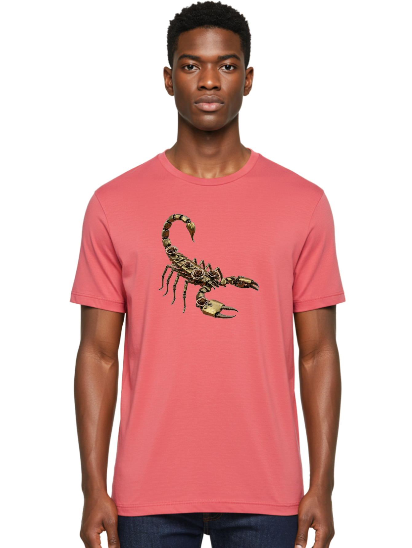 Mechanical-Scorpion Men'S Graphic Tee, 100% Cotton, Comfortable Casual Summer Wear, Machine Washable, Metallic Scorpion, Robotic Creature, Mechanical Arachnid, Futuristic Design, Steampunk Insect, Science Fiction Art, Robotic Exoskeleton, Bae229 27