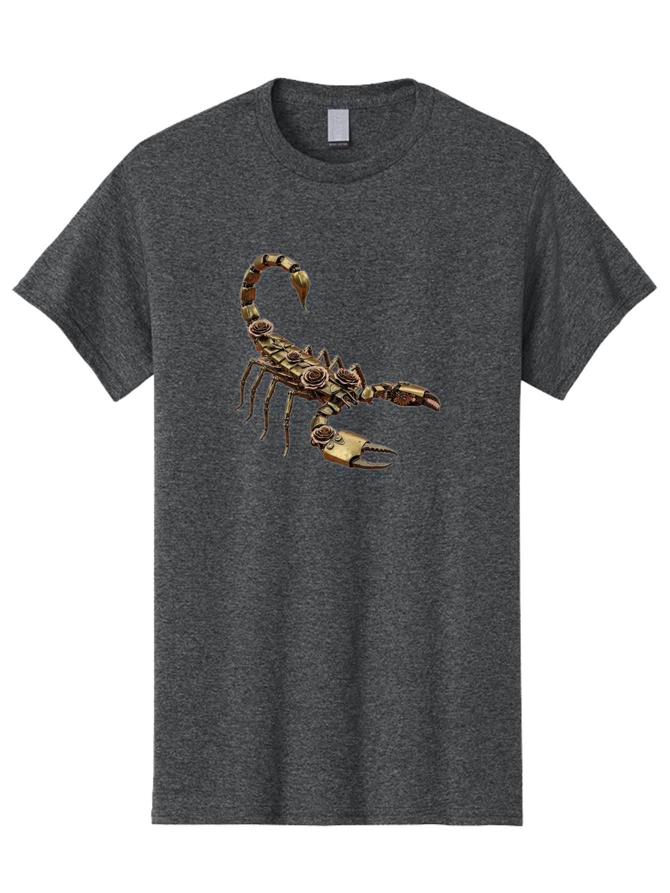 Mechanical-Scorpion Men'S Graphic Tee, 100% Cotton, Comfortable Casual Summer Wear, Machine Washable, Metallic Scorpion, Robotic Creature, Mechanical Arachnid, Futuristic Design, Steampunk Insect, Science Fiction Art, Robotic Exoskeleton, Bae229 10