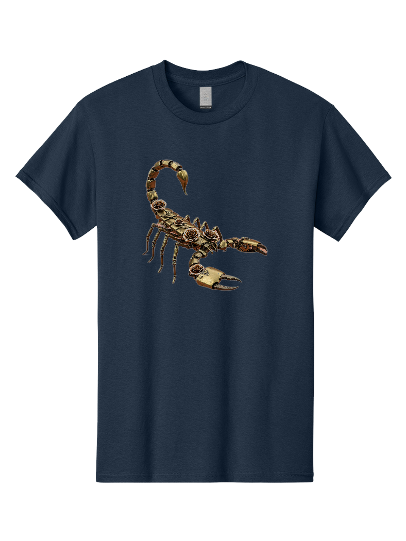 Mechanical-Scorpion Men'S Graphic Tee, 100% Cotton, Comfortable Casual Summer Wear, Machine Washable, Metallic Scorpion, Robotic Creature, Mechanical Arachnid, Futuristic Design, Steampunk Insect, Science Fiction Art, Robotic Exoskeleton, Bae229 5