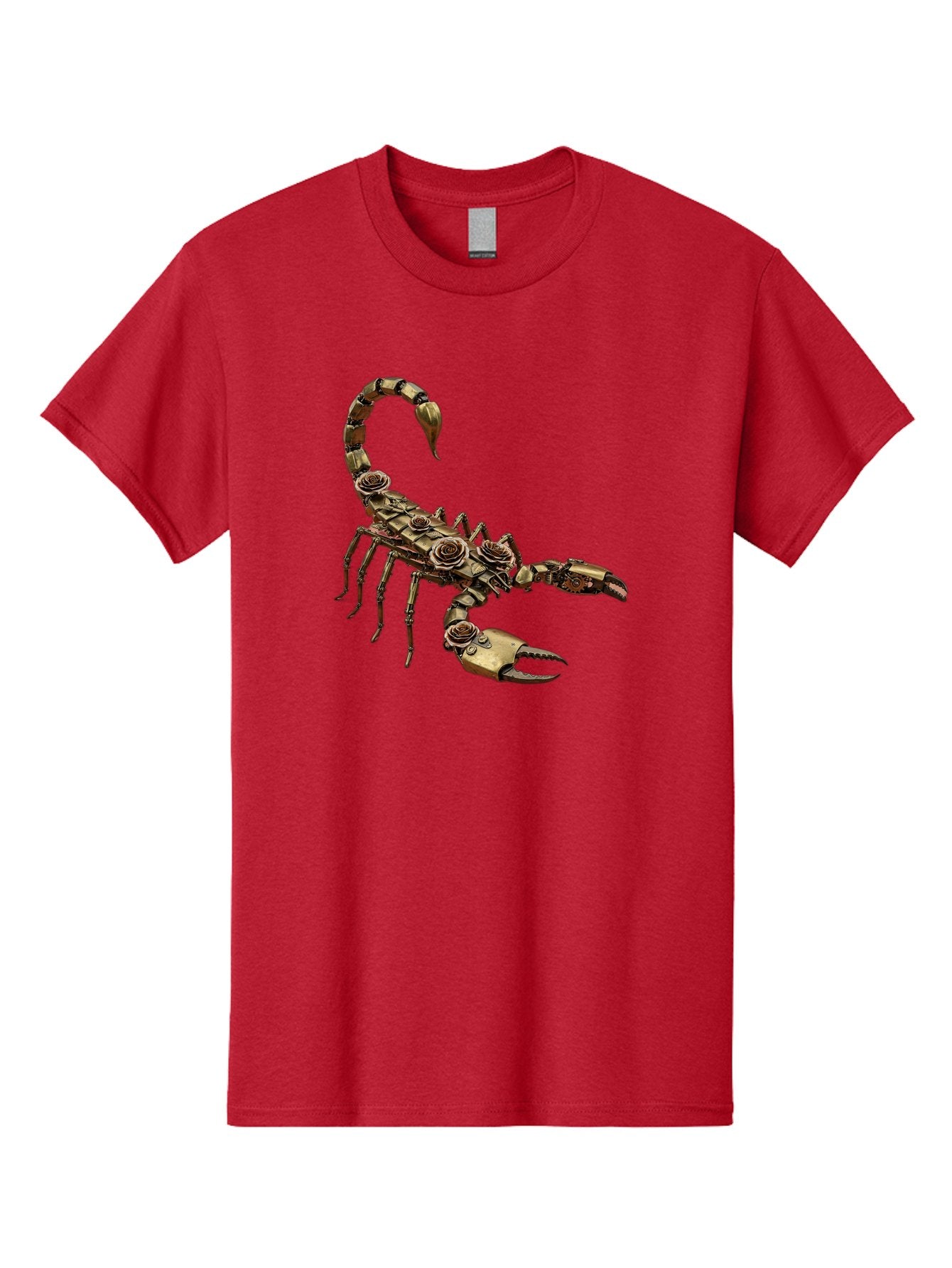 Mechanical-Scorpion Men'S Graphic Tee, 100% Cotton, Comfortable Casual Summer Wear, Machine Washable, Metallic Scorpion, Robotic Creature, Mechanical Arachnid, Futuristic Design, Steampunk Insect, Science Fiction Art, Robotic Exoskeleton, Bae229 10