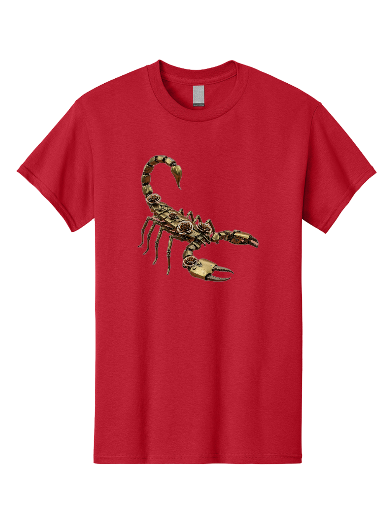 Mechanical-Scorpion Men'S Graphic Tee, 100% Cotton, Comfortable Casual Summer Wear, Machine Washable, Metallic Scorpion, Robotic Creature, Mechanical Arachnid, Futuristic Design, Steampunk Insect, Science Fiction Art, Robotic Exoskeleton, Bae229 14