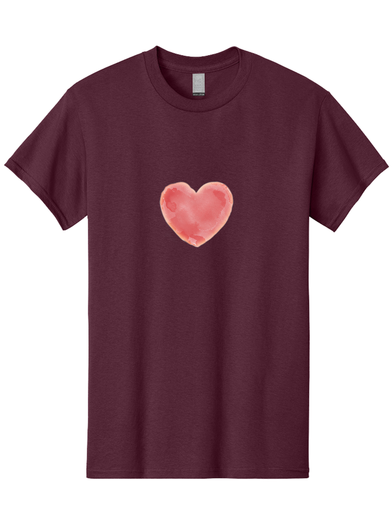Pink-Heart Men'S Graphic Tee, 100% Cotton, Comfortable Casual Summer Wear, Machine Washable, Pink Heart, Heart Shape, Watercolor Art, Love Symbol, Valentines Day, Romantic Gesture, Tender Touch, Soft Pink Hue Bae238 5