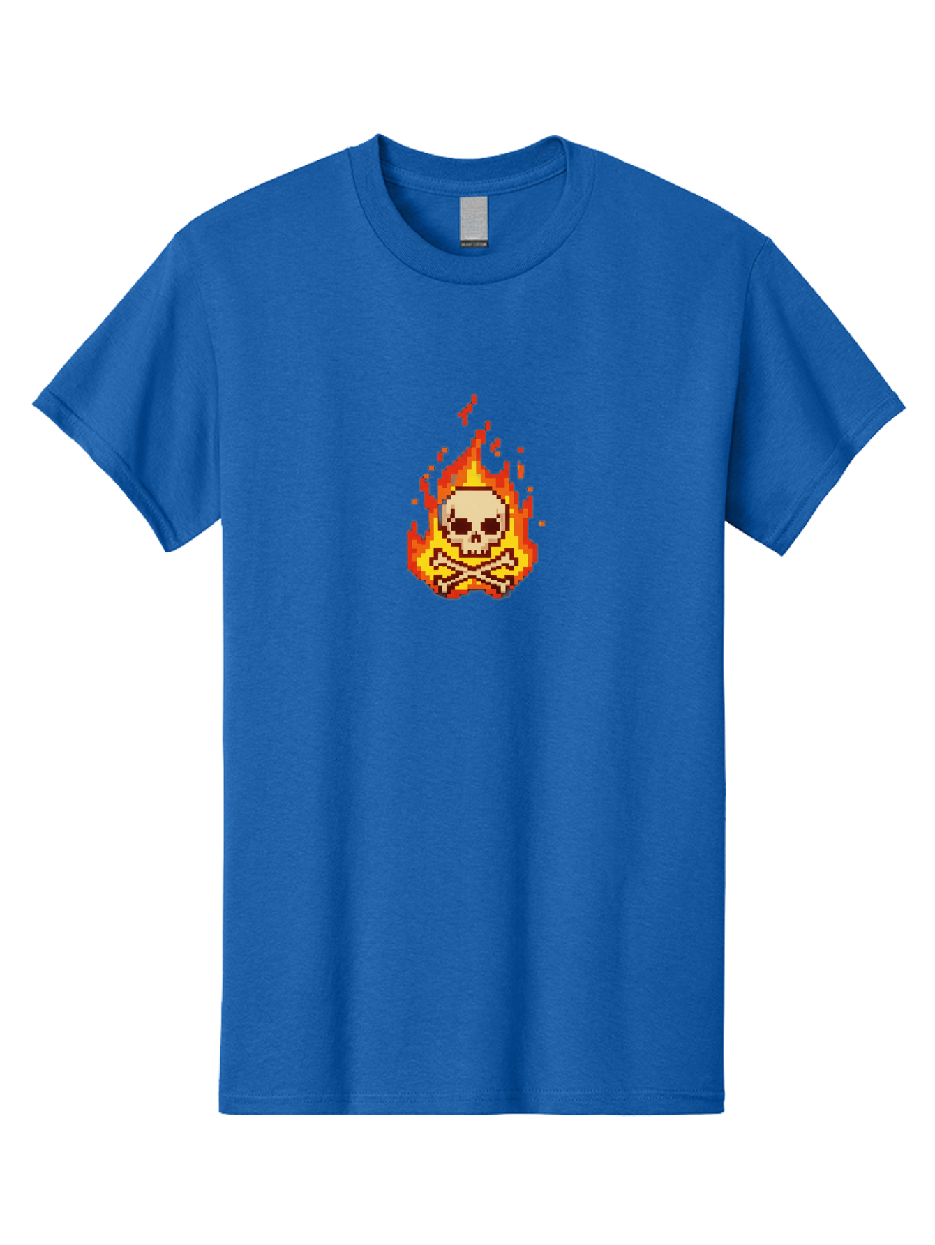 Pixel-Skull-And-Crossbones Men'S Graphic Tee, 100% Cotton, Comfortable Casual Summer Wear, Machine Washable, Death Symbol, Danger Sign, Warning Sign, Skull And Crossbones, Pixel Art, Retro Gaming, Grunge Aesthetics, Fiery Flames, Bae242 10