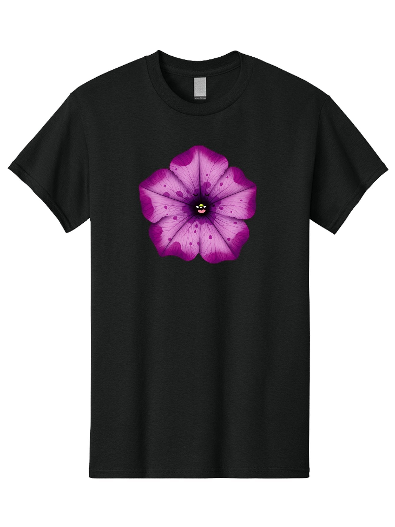 Purple-Flower Men'S Graphic Tee, 100% Cotton, Comfortable Casual Summer Wear, Machine Washable, Purple Flower, Cartoon Style, Vibrant Colors, Whimsical Design, Floral Pattern, Playful Character, Purple Petals, Spotty Design Bae243 10