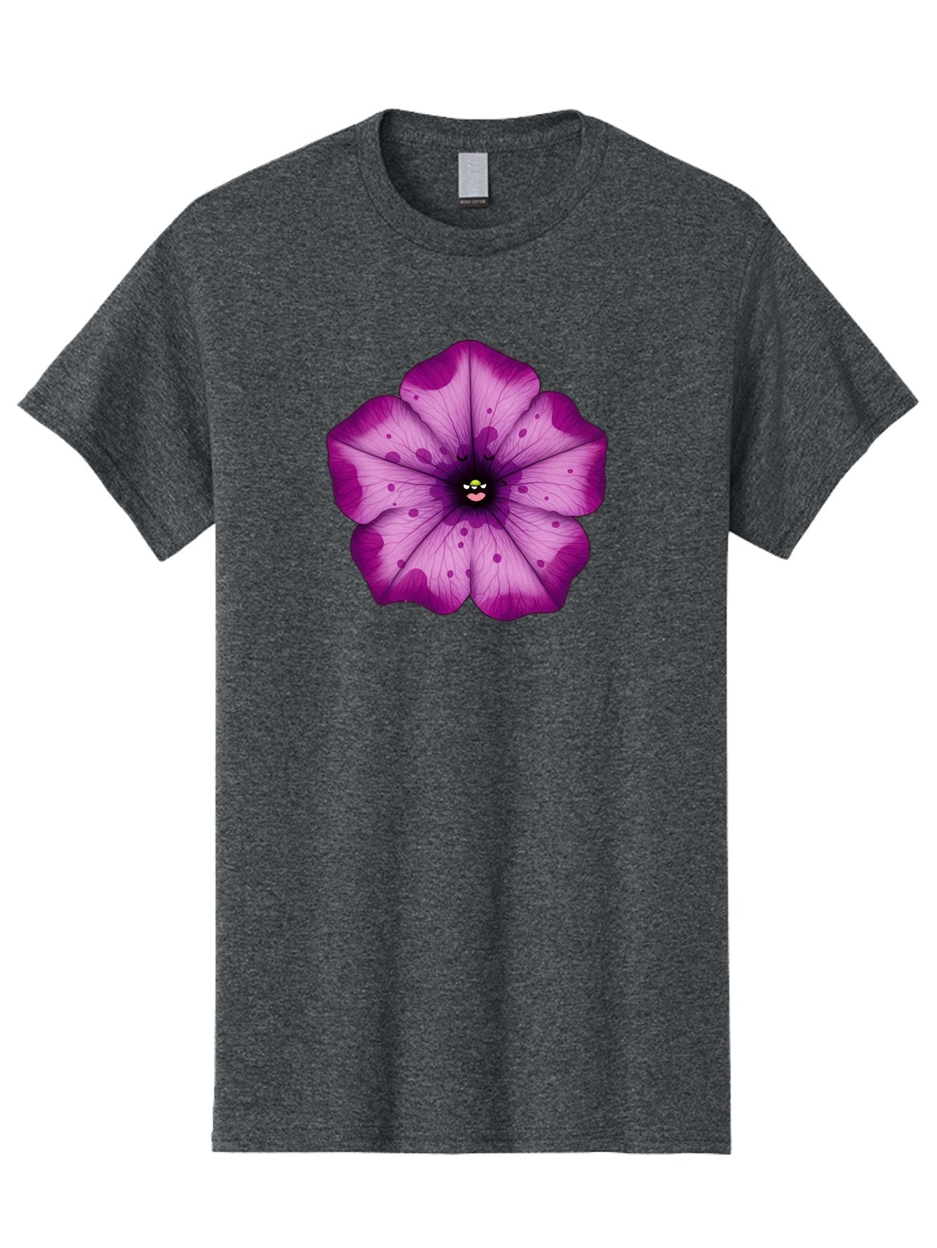 Purple-Flower Men'S Graphic Tee, 100% Cotton, Comfortable Casual Summer Wear, Machine Washable, Purple Flower, Cartoon Style, Vibrant Colors, Whimsical Design, Floral Pattern, Playful Character, Purple Petals, Spotty Design Bae243 14