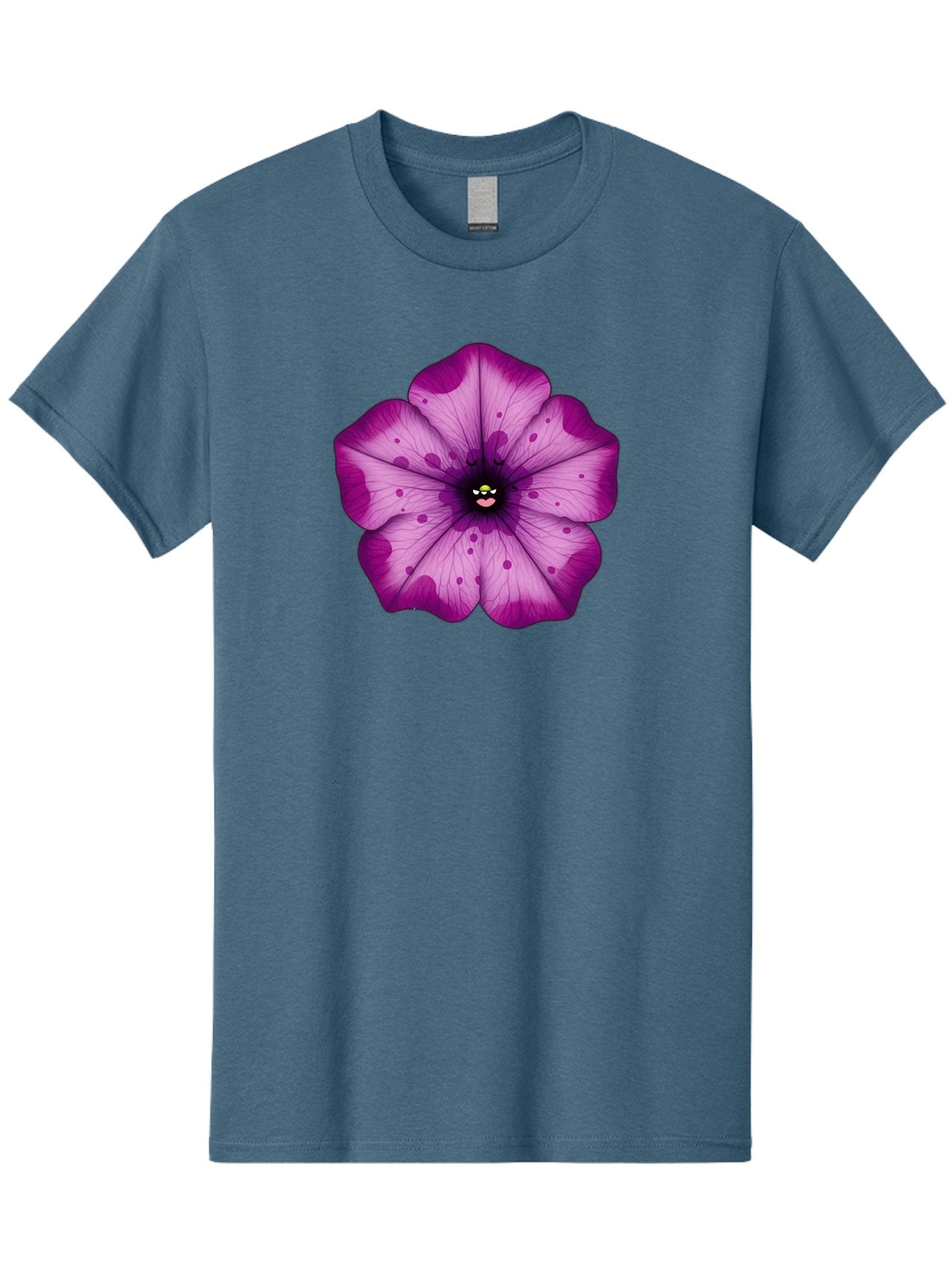 Purple-Flower Men'S Graphic Tee, 100% Cotton, Comfortable Casual Summer Wear, Machine Washable, Purple Flower, Cartoon Style, Vibrant Colors, Whimsical Design, Floral Pattern, Playful Character, Purple Petals, Spotty Design Bae243 8