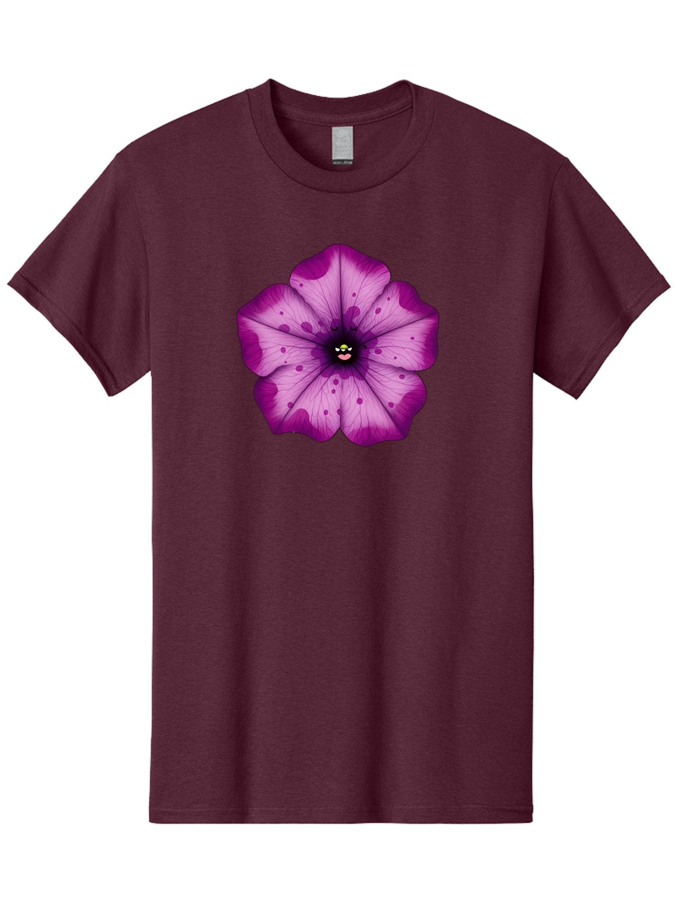 Purple-Flower Men'S Graphic Tee, 100% Cotton, Comfortable Casual Summer Wear, Machine Washable, Purple Flower, Cartoon Style, Vibrant Colors, Whimsical Design, Floral Pattern, Playful Character, Purple Petals, Spotty Design Bae243 11