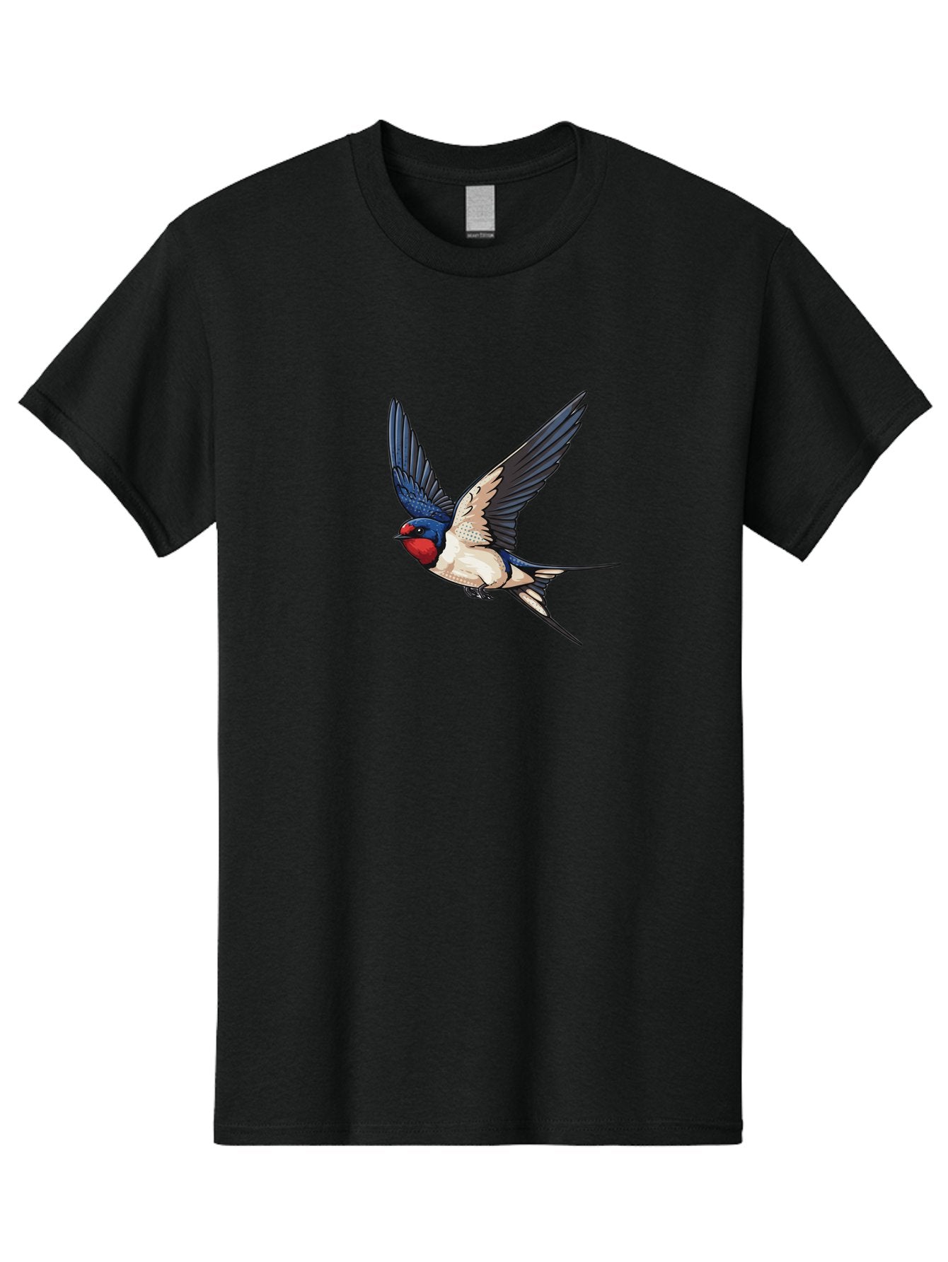 Red-Faced-Swallow Men'S Graphic Tee, 100% Cotton, Comfortable Casual Summer Wear, Machine Washable, Swallow In Flight, Bird Species, Wingspan, Feather Details, Red Face, Blue Wings, White Belly, Dynamic Pose, Wildlife Illustration, Avian Art Bae248 14