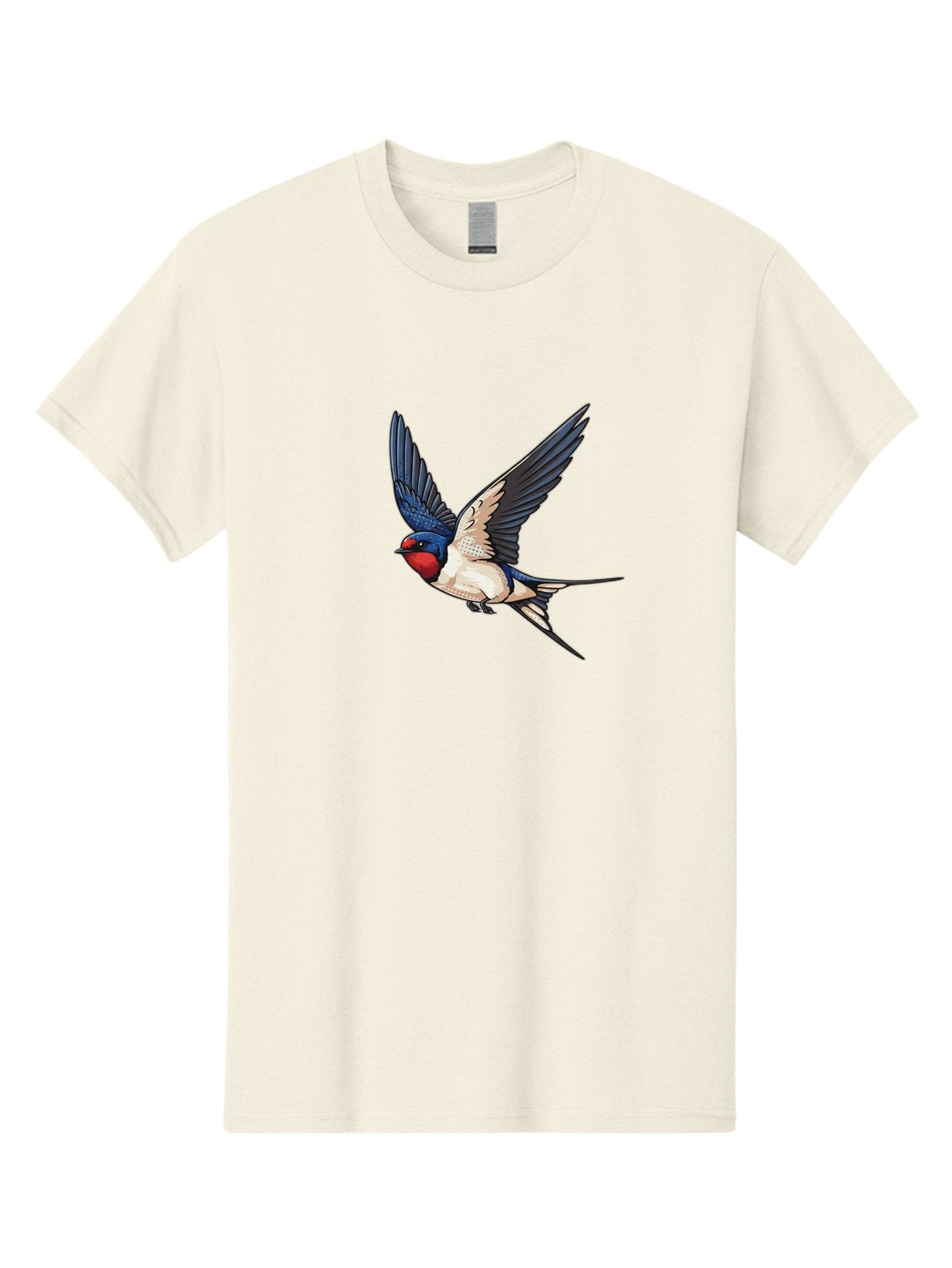 Red-Faced-Swallow Men'S Graphic Tee, 100% Cotton, Comfortable Casual Summer Wear, Machine Washable, Swallow In Flight, Bird Species, Wingspan, Feather Details, Red Face, Blue Wings, White Belly, Dynamic Pose, Wildlife Illustration, Avian Art Bae248