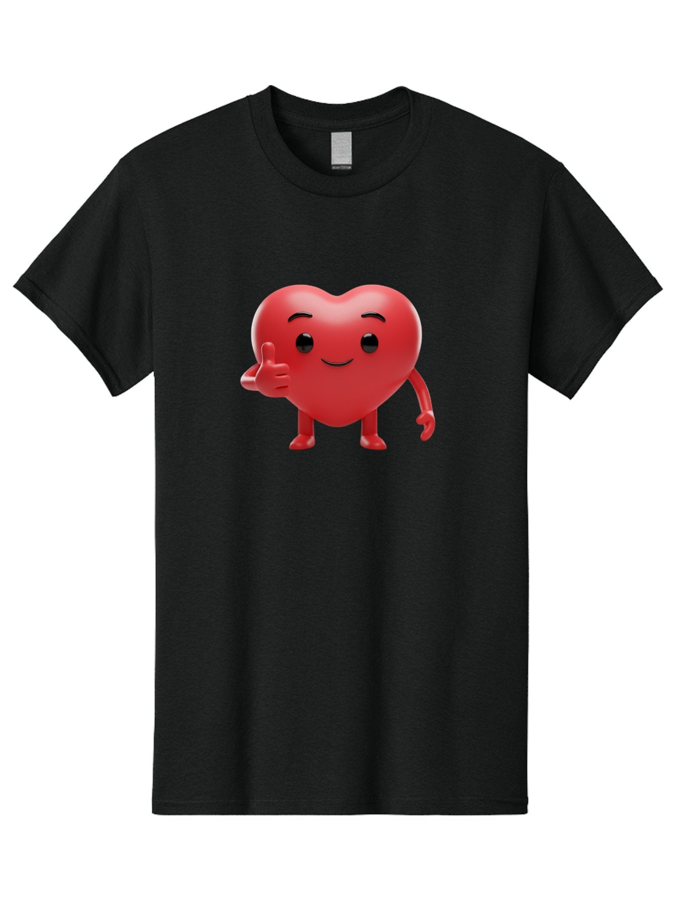 Red-Heart-Emoji Men'S Graphic Tee, 100% Cotton, Comfortable Casual Summer Wear, Machine Washable, Red Heart Character, Cartoon Heart, Heart With Arms And Legs, Thumbs Up Heart, Smiling Heart, Happy Heart, 3D Heart Character, Cute Heart Mascot Bae252 9