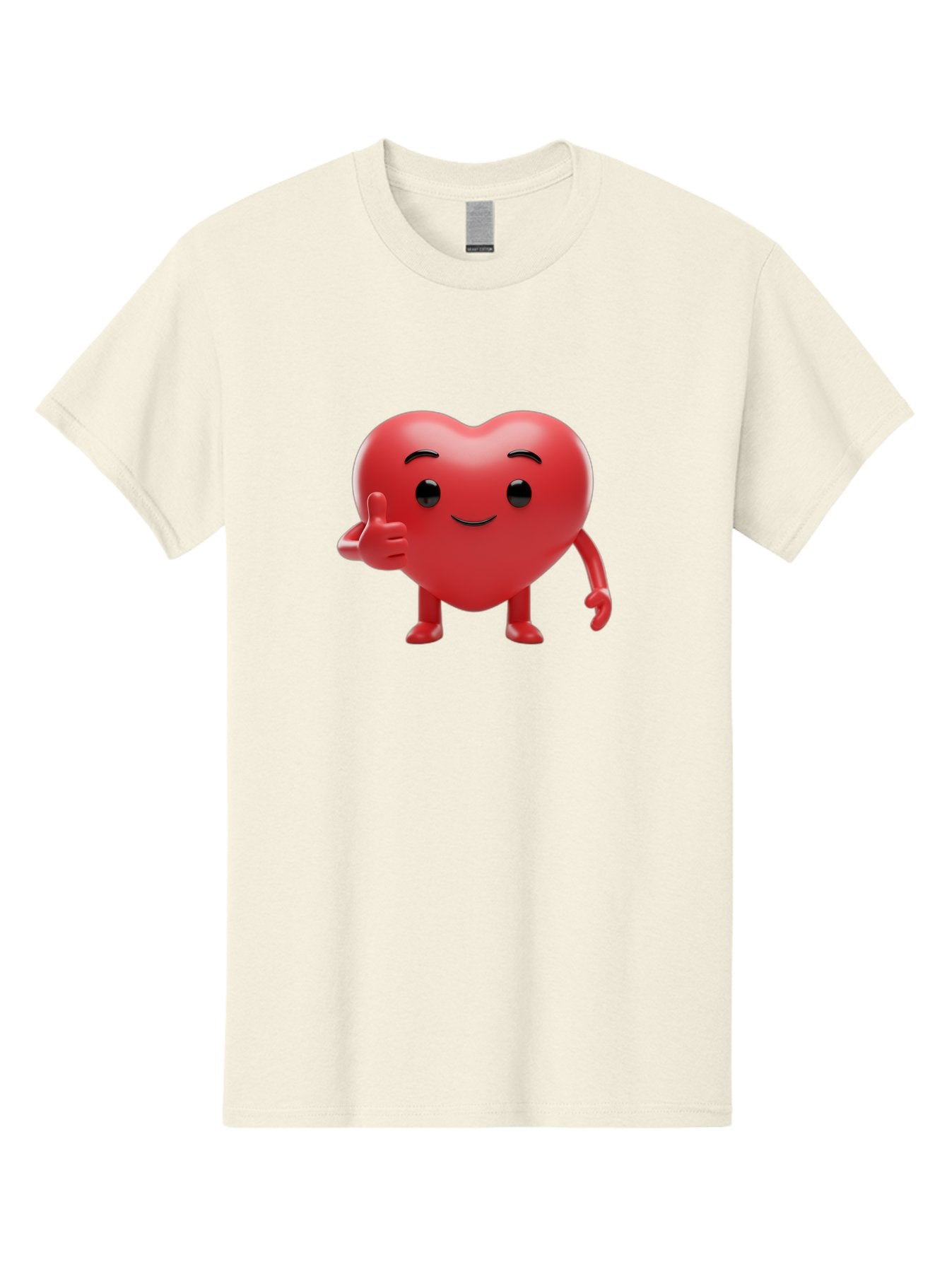 Red-Heart-Emoji Men'S Graphic Tee, 100% Cotton, Comfortable Casual Summer Wear, Machine Washable, Red Heart Character, Cartoon Heart, Heart With Arms And Legs, Thumbs Up Heart, Smiling Heart, Happy Heart, 3D Heart Character, Cute Heart Mascot Bae252 11